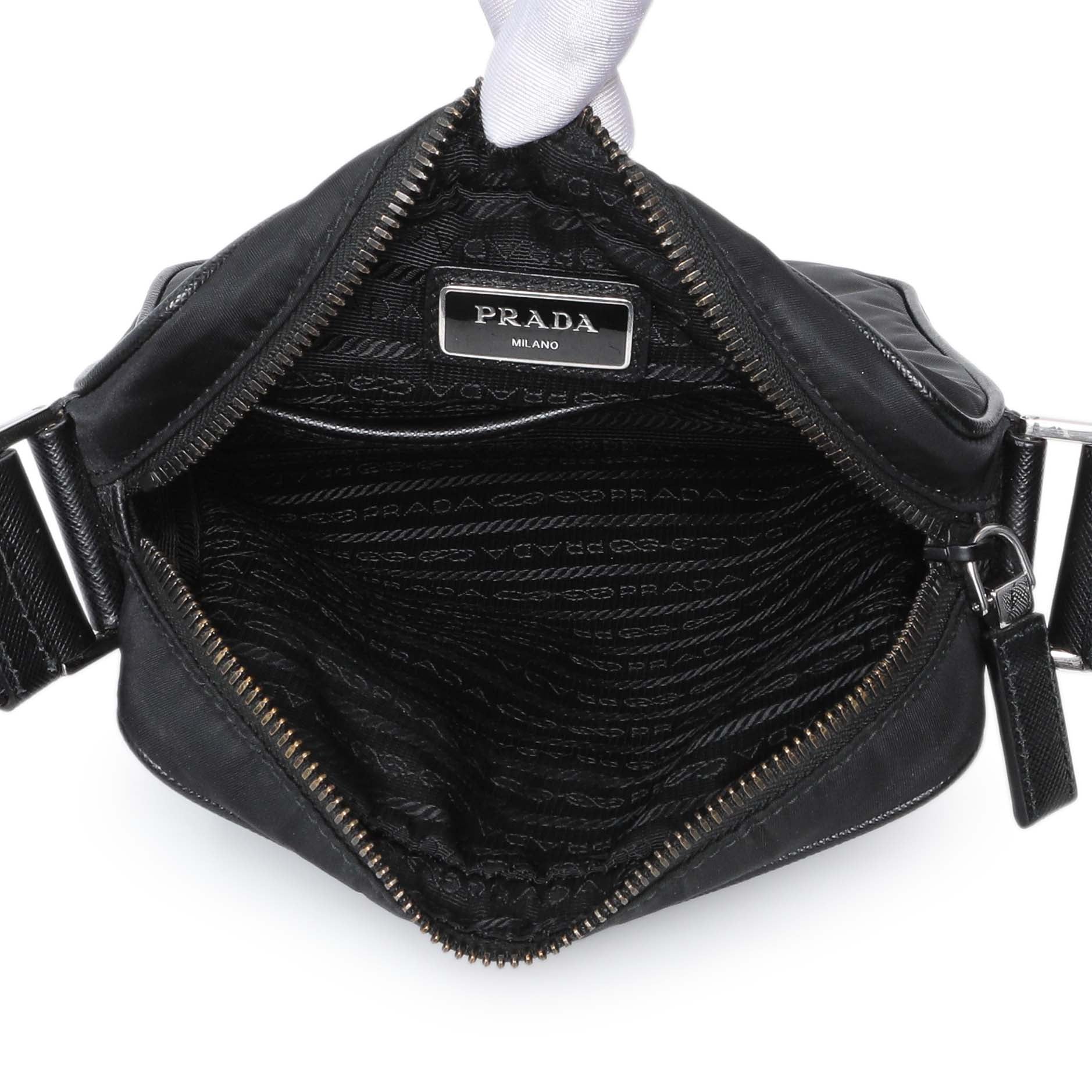 Prada Black Re-Nylon Messenger Bag - Image 8