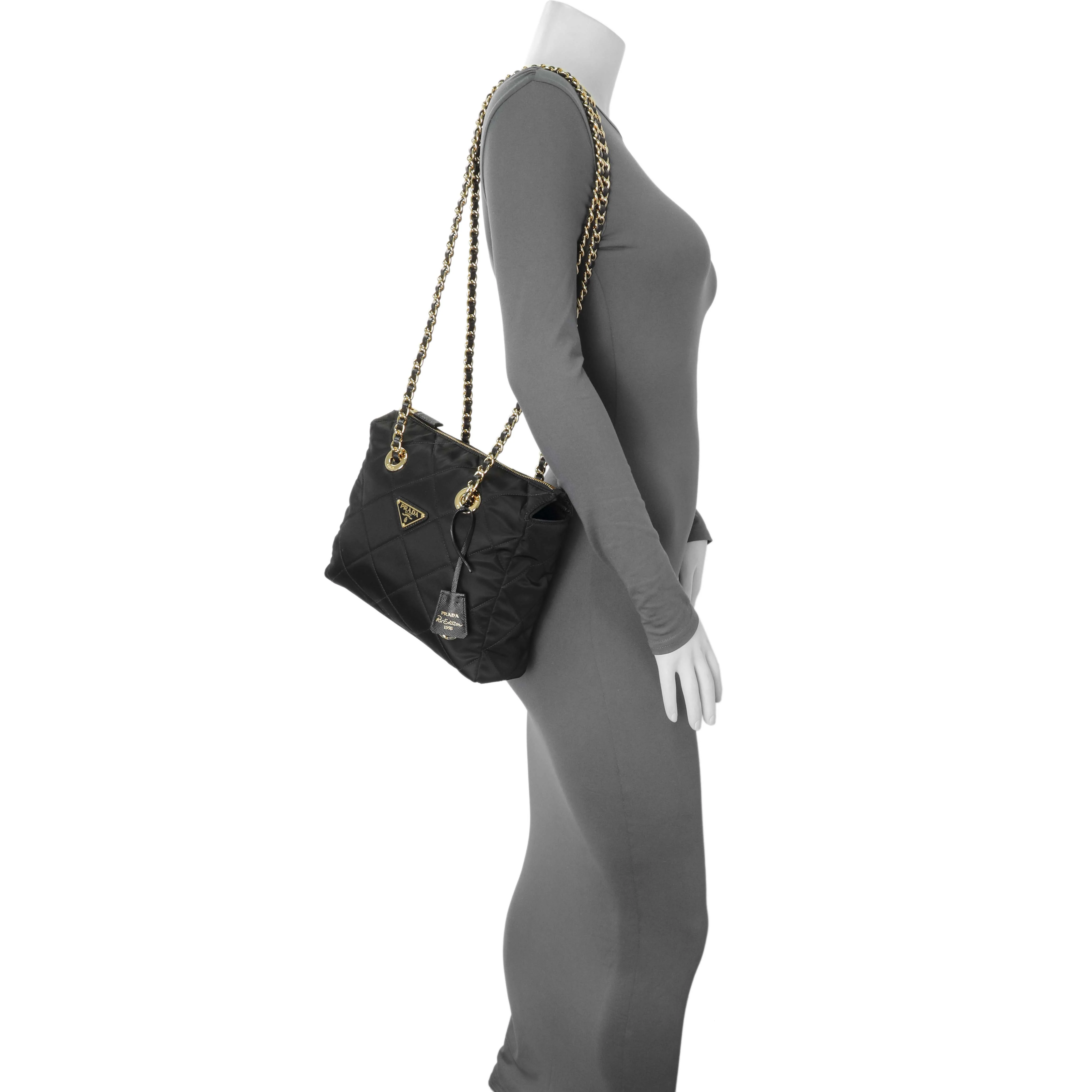 Prada Black Re-Nylon Saffiano Stitched Re-Edition 1995 Shoulder Bag - Image 6