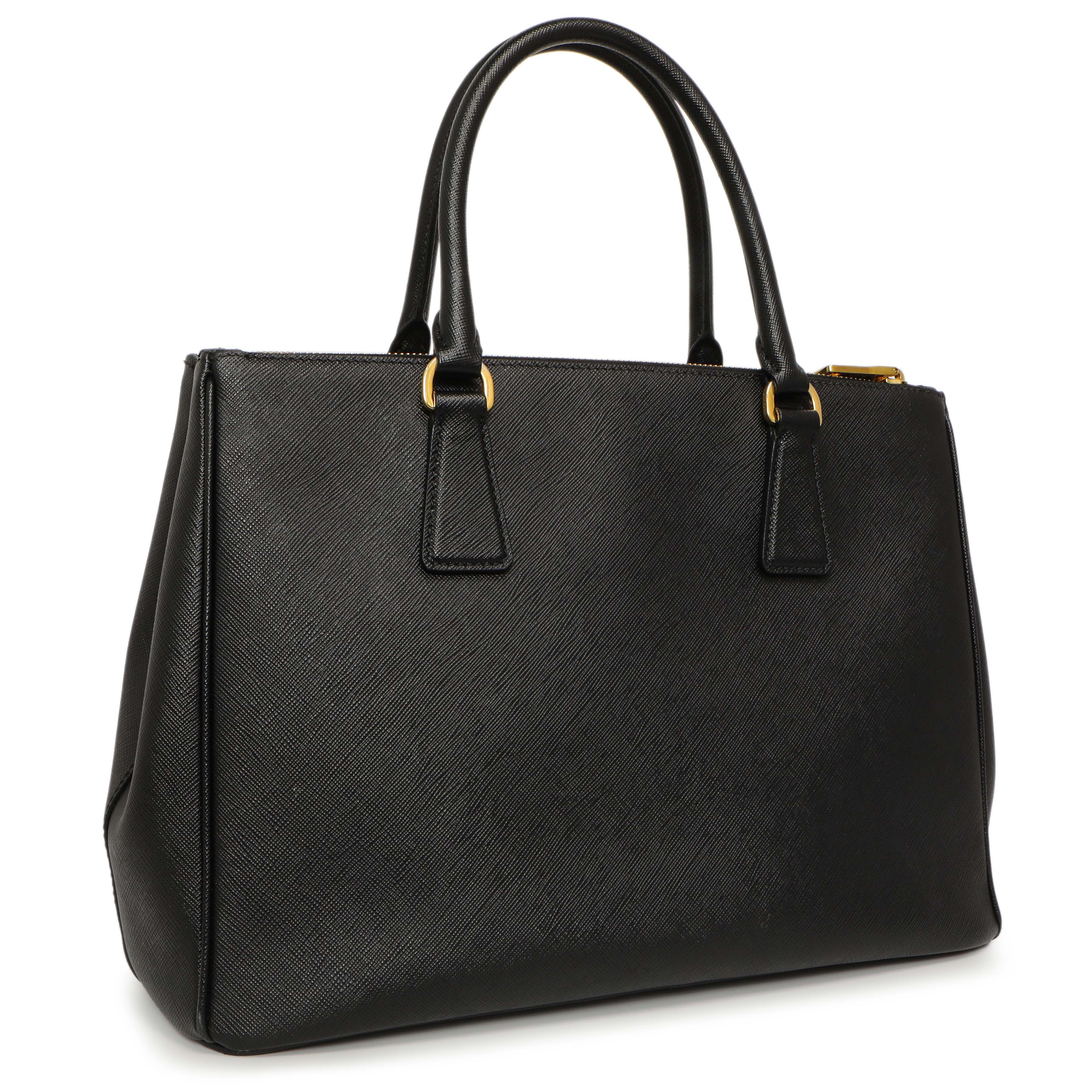 Prada Black Saffiano Medium Galleria Double Zip Tote - Image 2