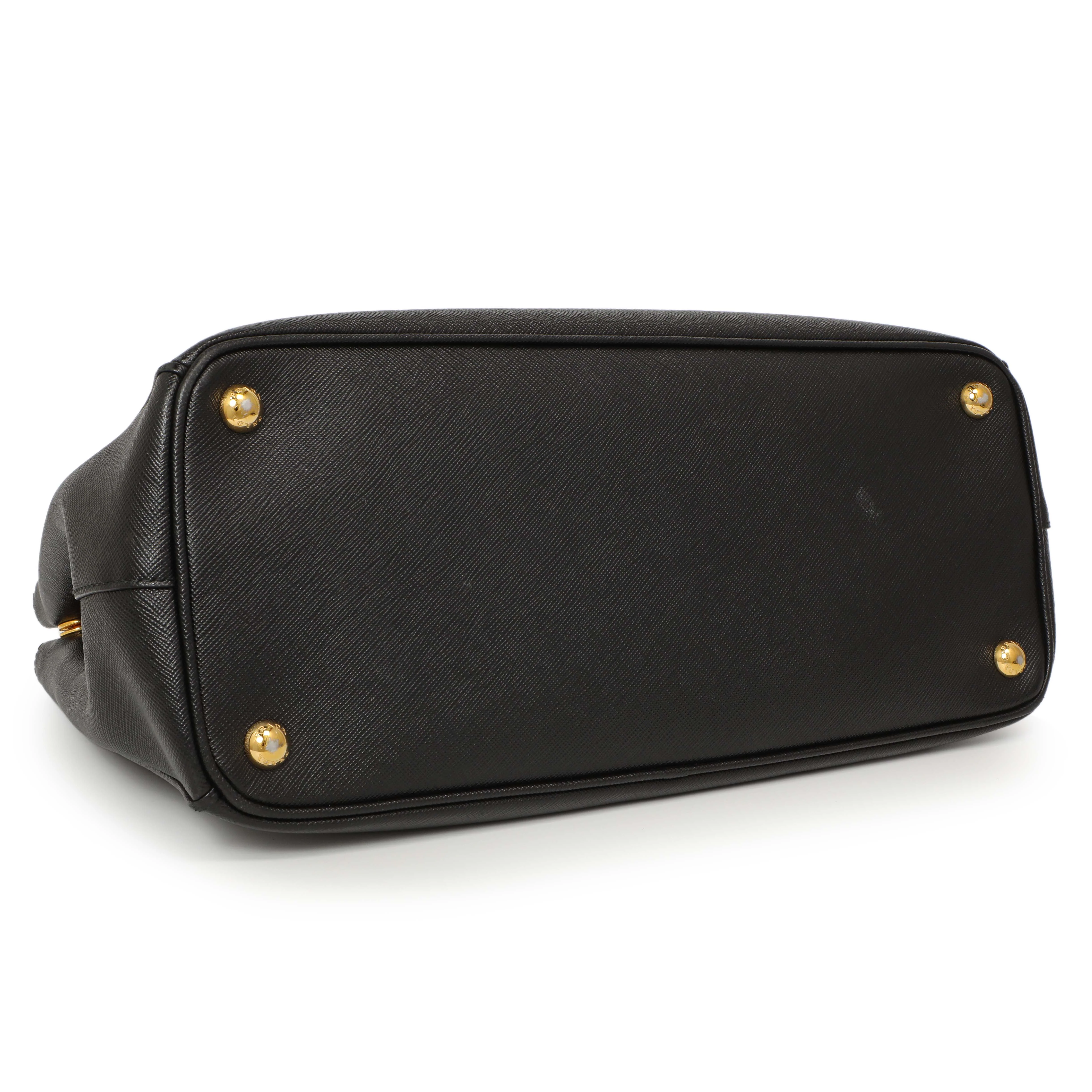 Prada Black Saffiano Medium Galleria Double Zip Tote - Image 3
