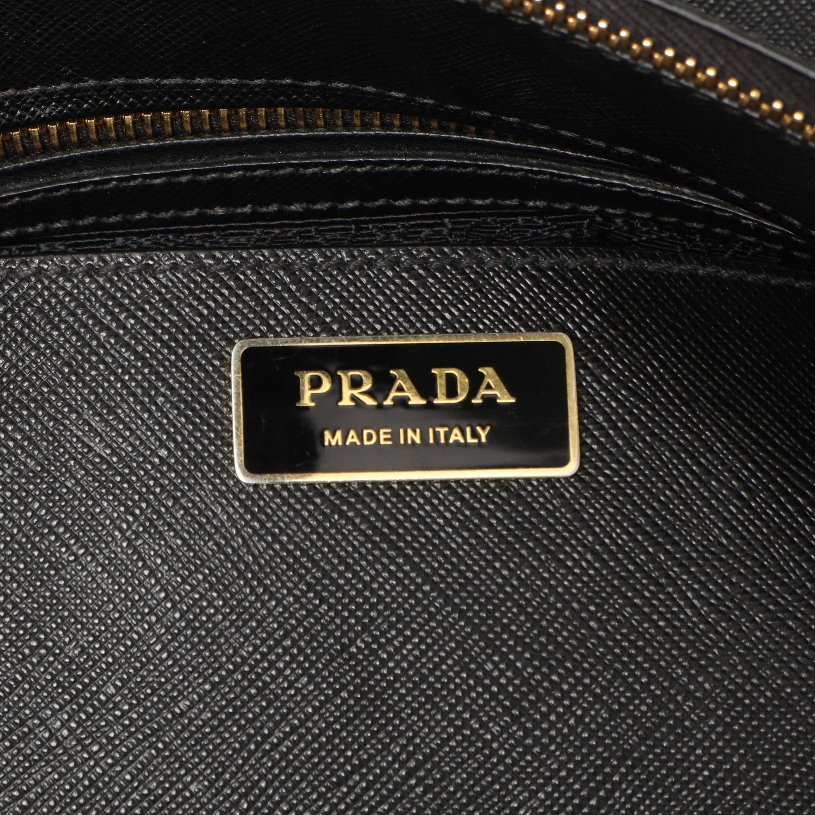 Prada Black Saffiano Medium Galleria Double Zip Tote - Image 9