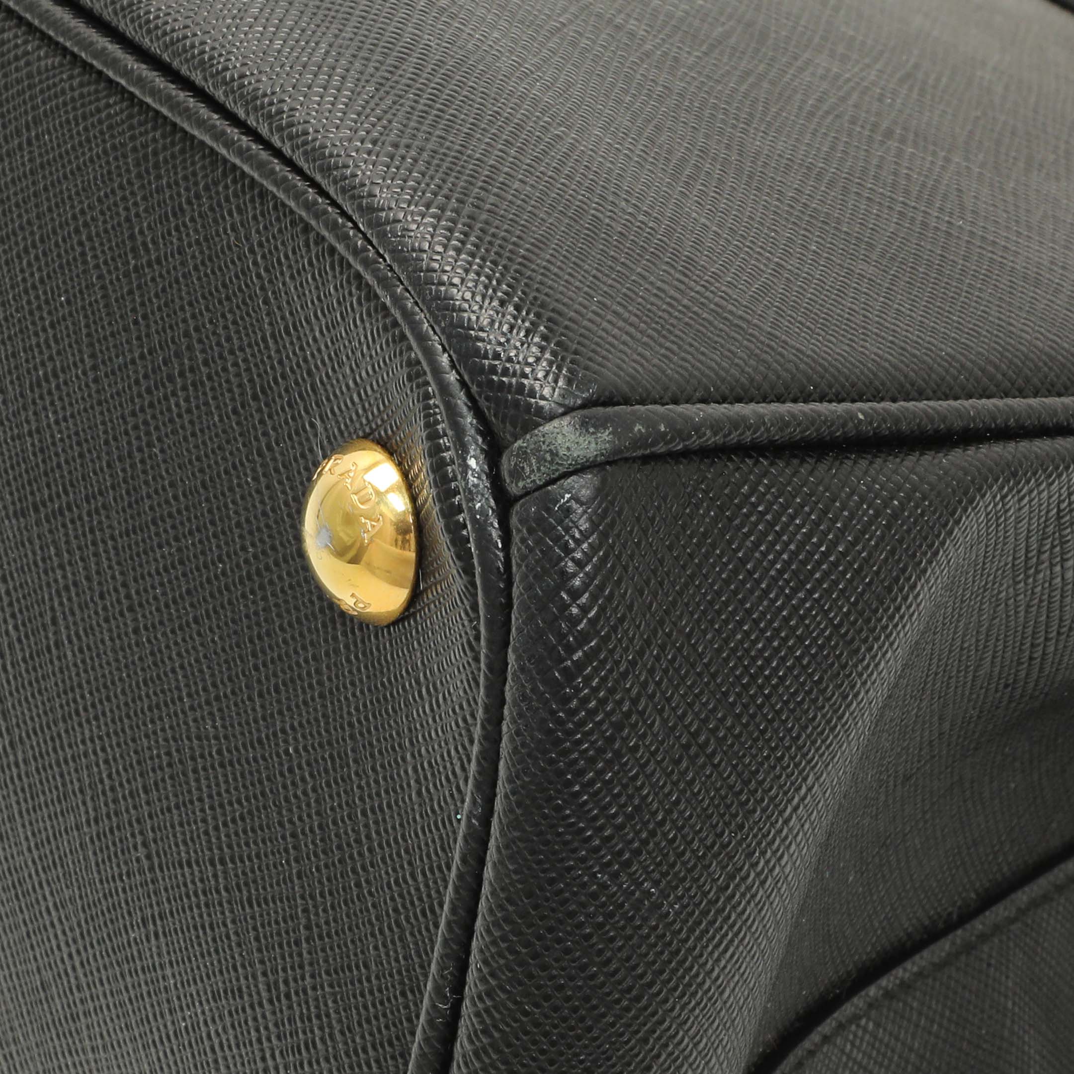 Prada Black Saffiano Medium Galleria Double Zip Tote - Image 7