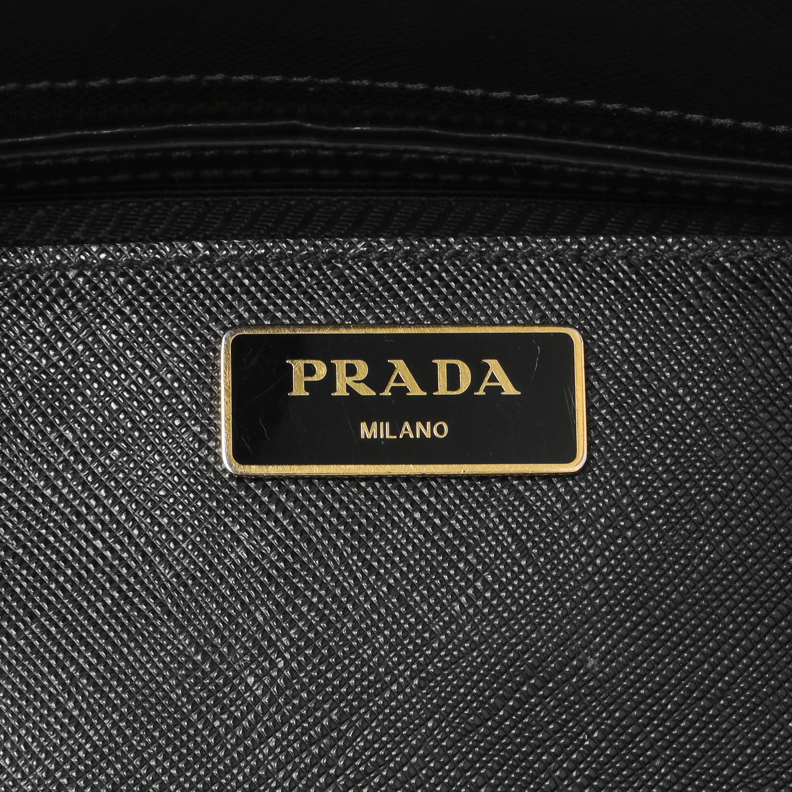 Prada Black Saffiano Medium Galleria Double Zip Tote - Image 9