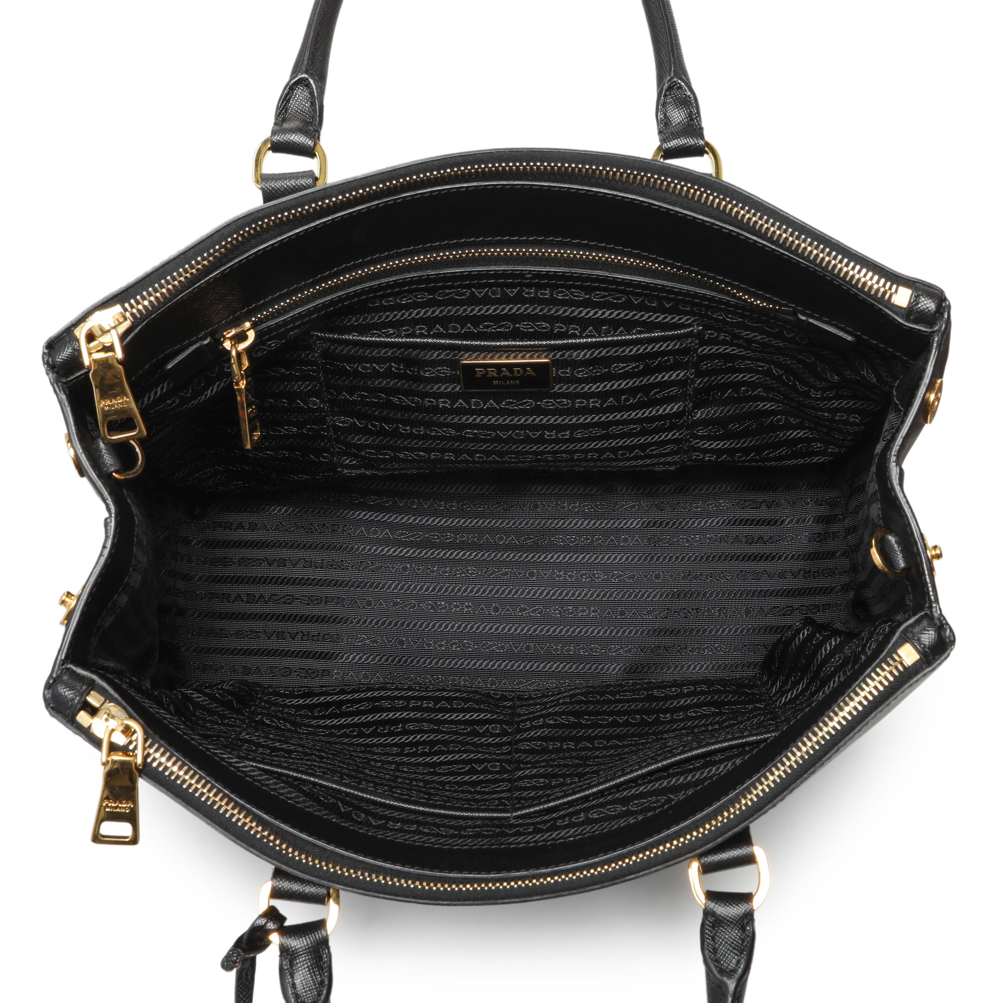 Prada Black Saffiano Medium Galleria Double Zip Tote - Image 4