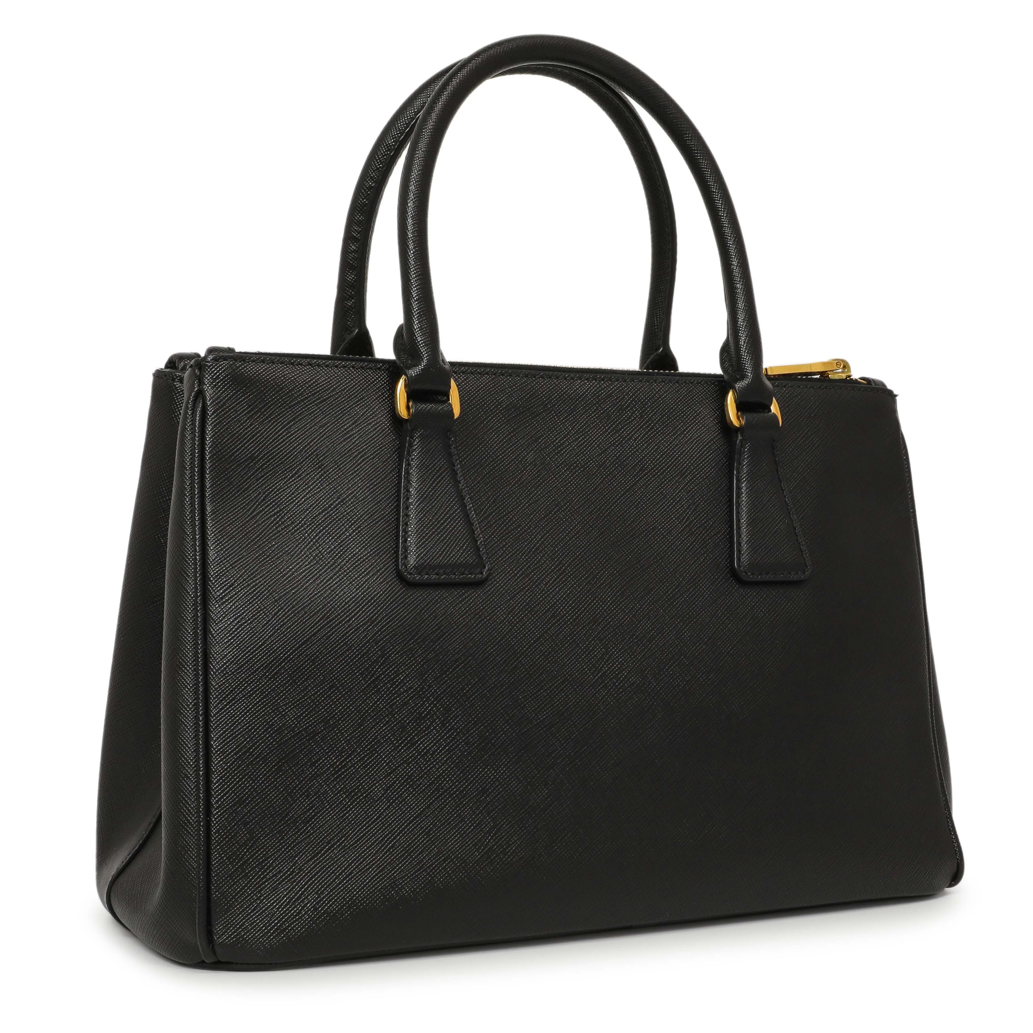 Prada Black Saffiano Small Galleria Double Zip Tote - Image 2