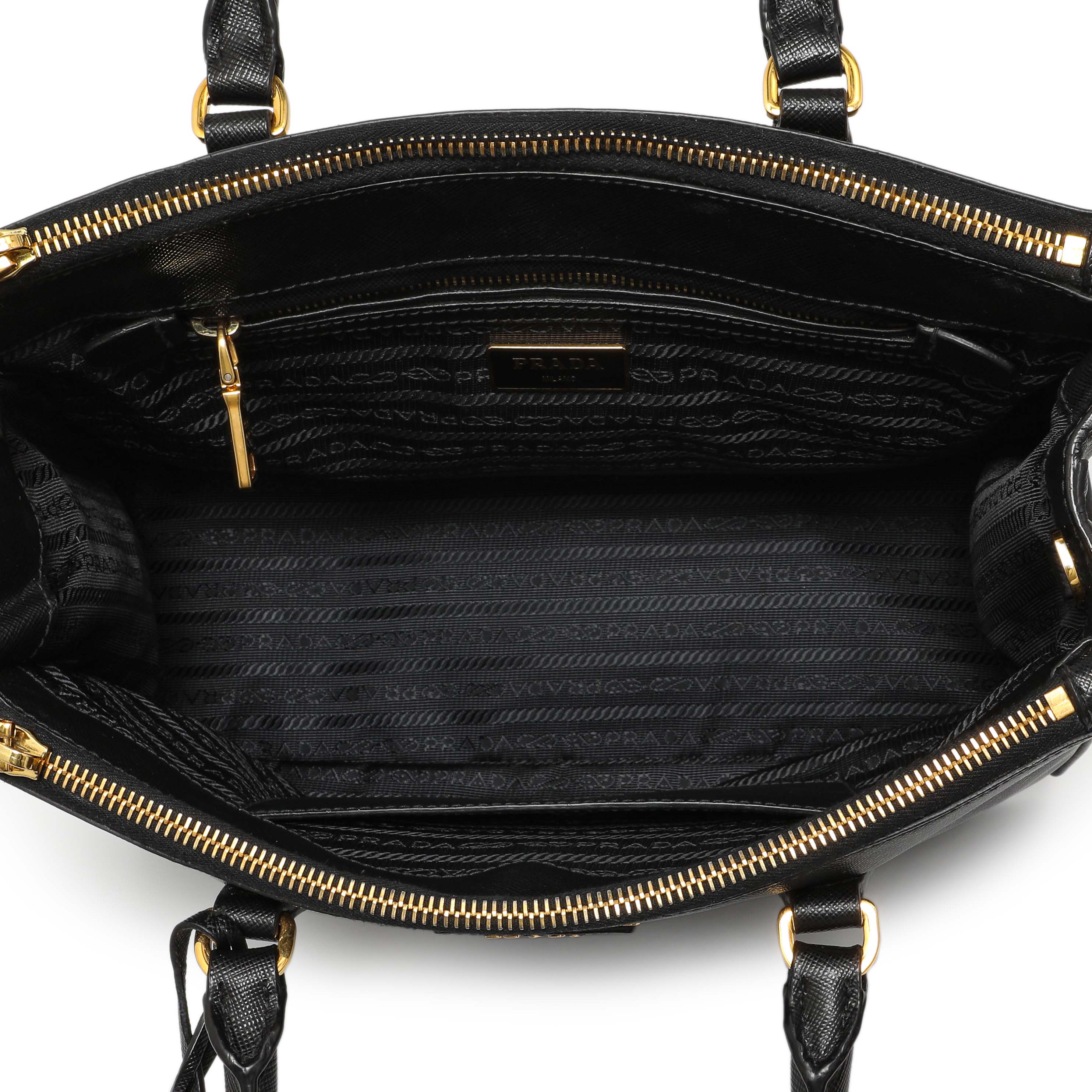 Prada Black Saffiano Small Galleria Double Zip Tote - Image 8