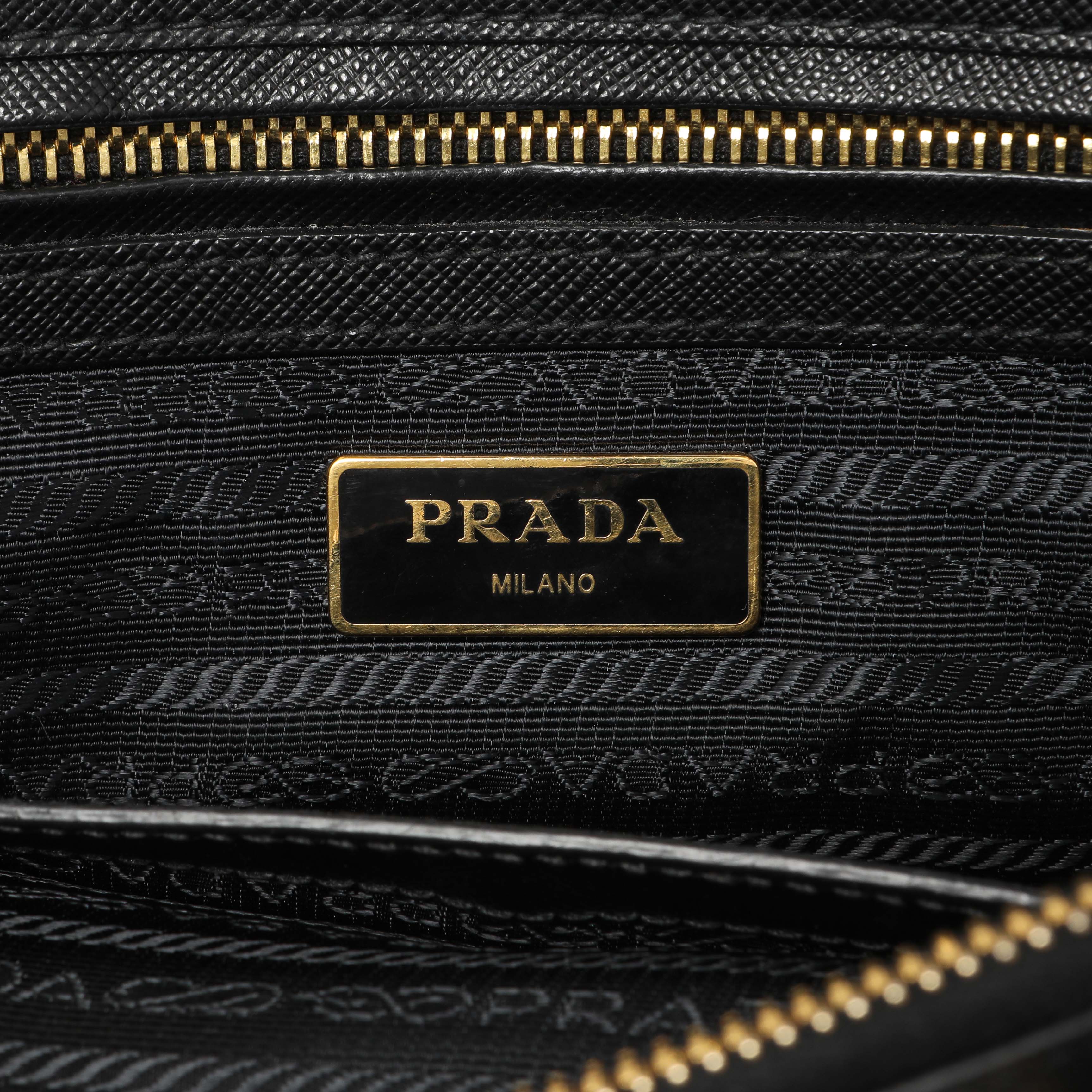 Prada Black Saffiano Small Galleria Double Zip Tote - Image 9