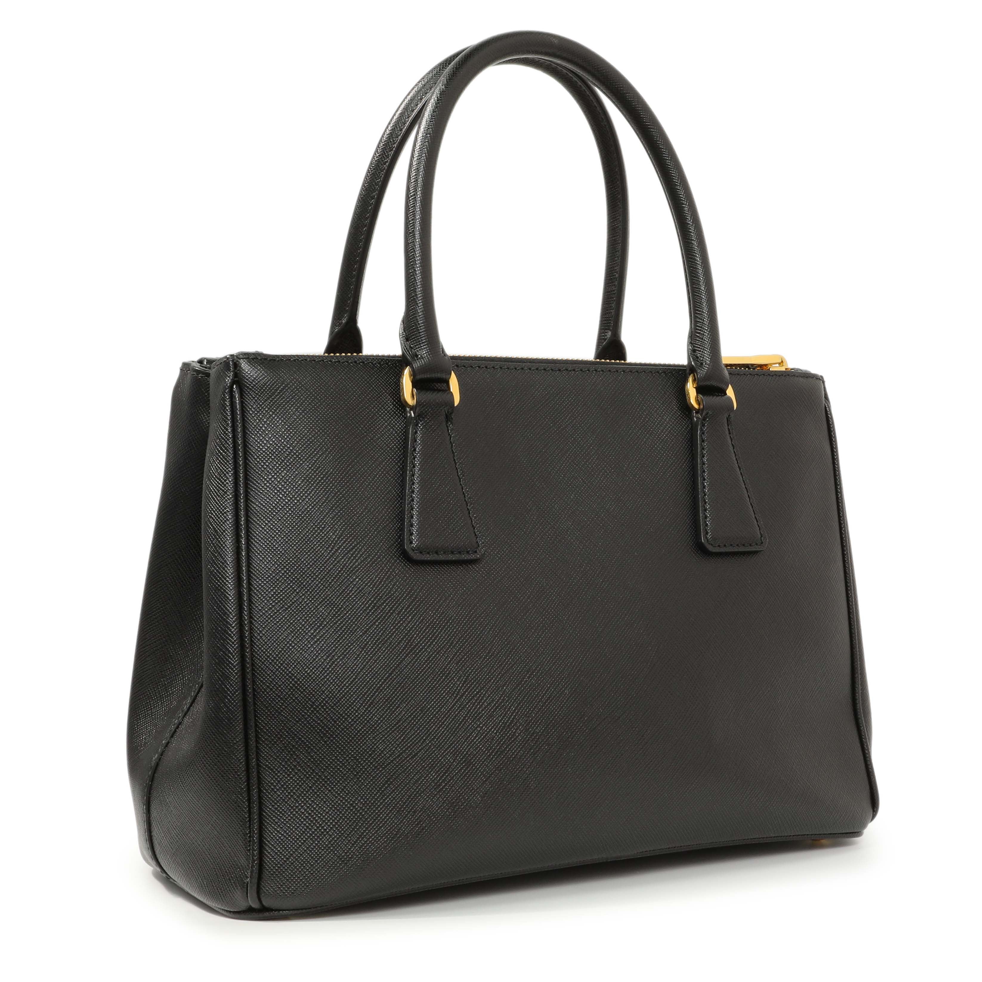 Prada Black Saffiano Small Galleria Double Zip Tote - Image 2