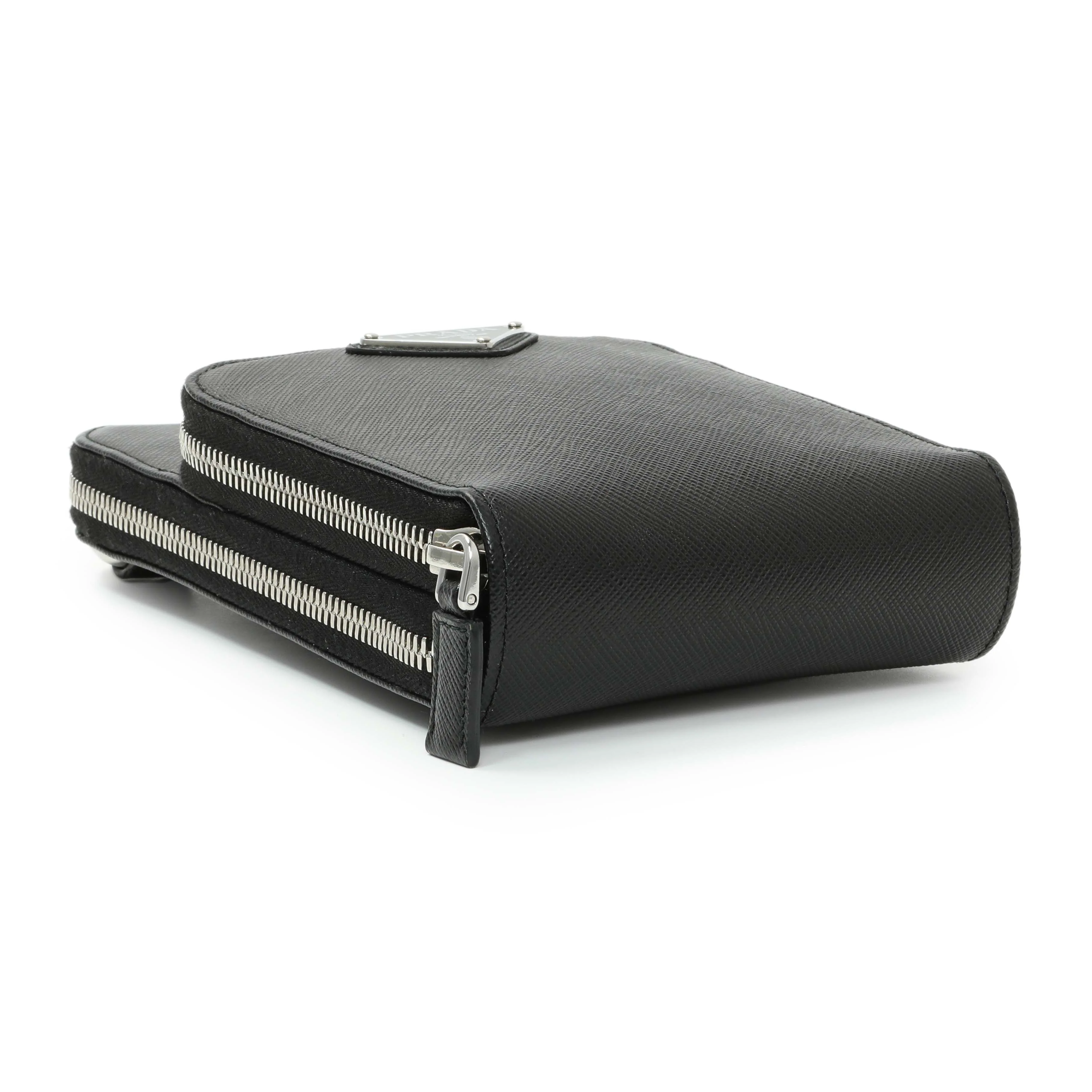 Prada Black Saffiano Smartphone Case Crossbody - Image 3