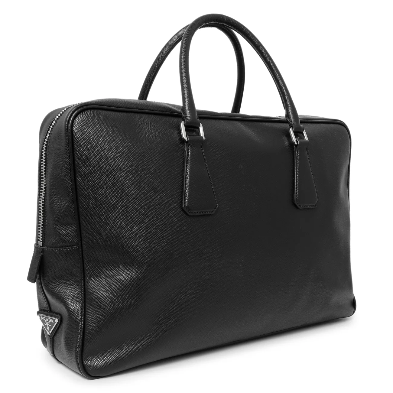 Prada Black Saffiano Travel Briefcase - Image 2