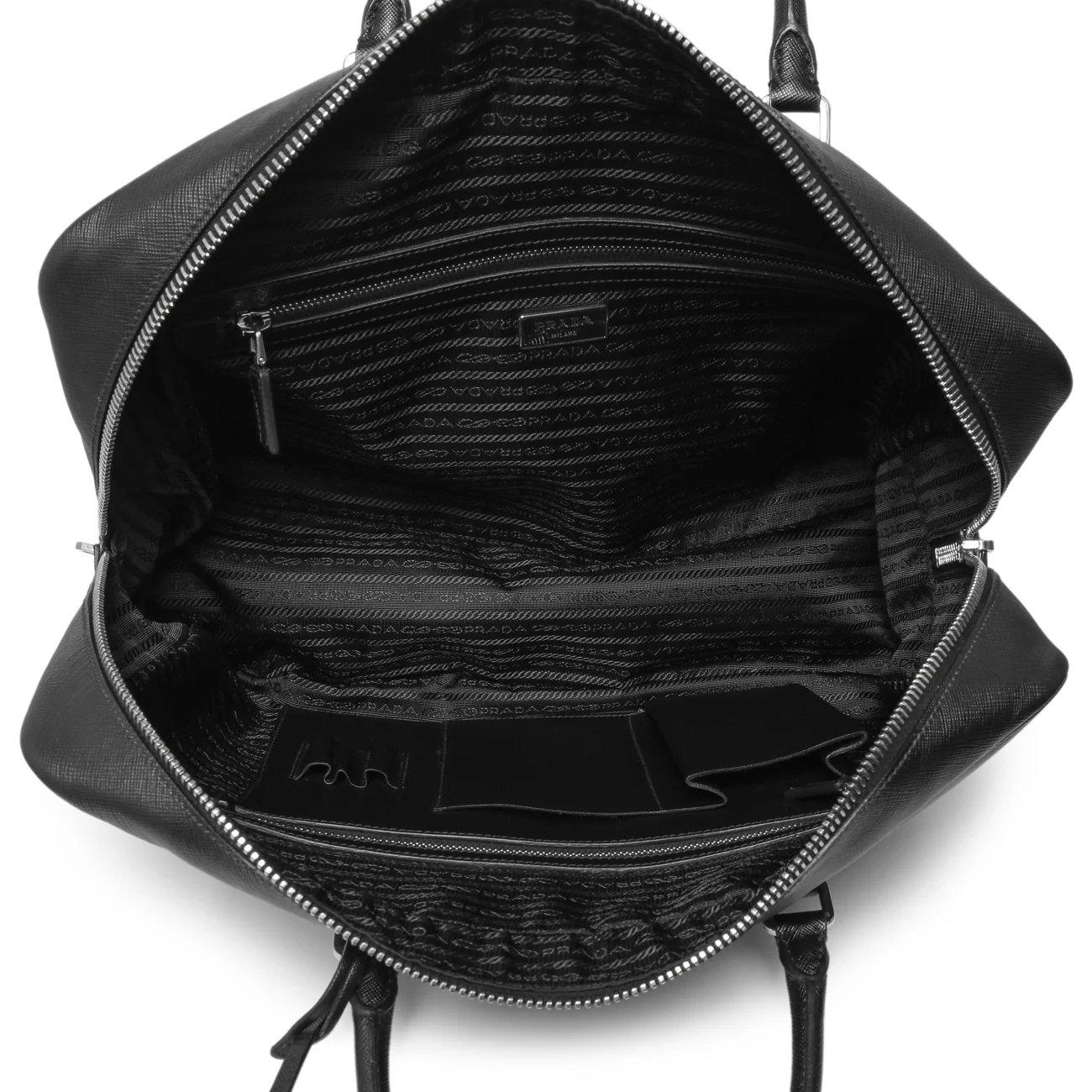 Prada Black Saffiano Travel Briefcase - Image 8