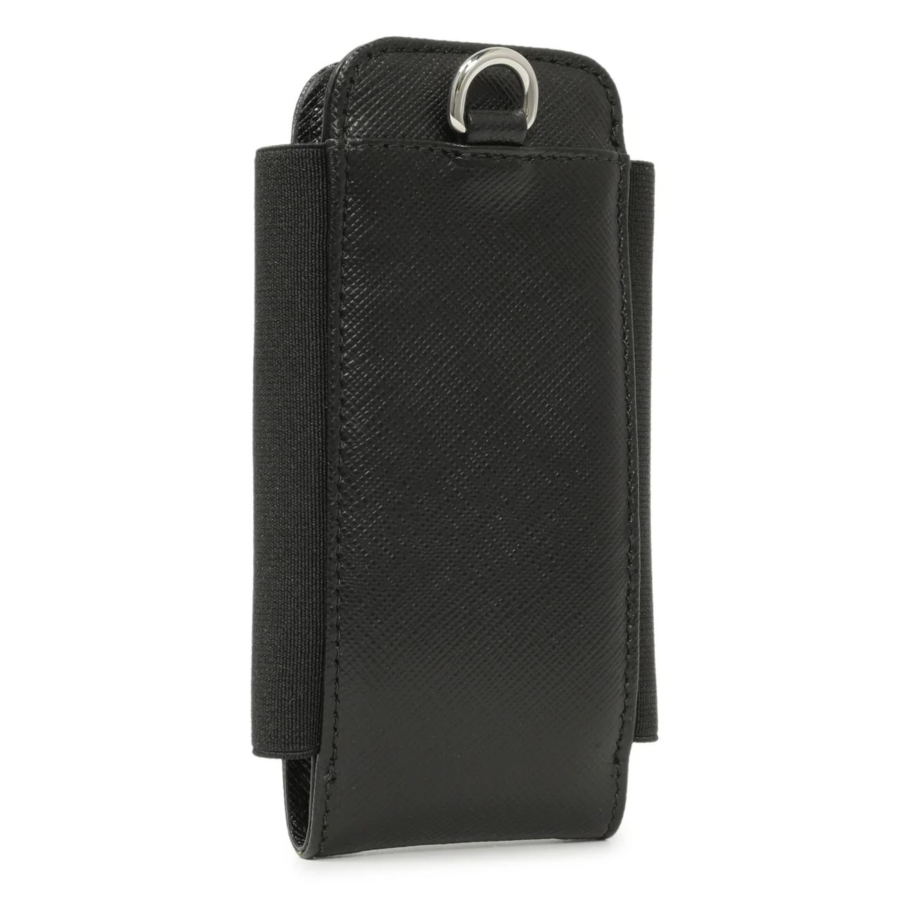Prada Black Saffiano Triangle Lanyard Phone Case - Image 2