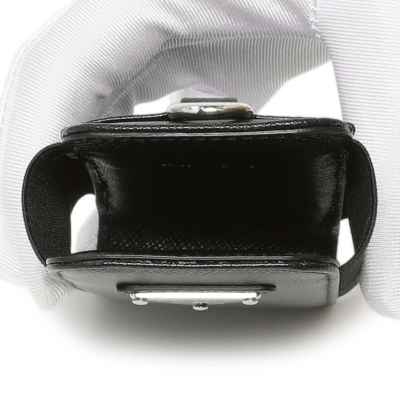 Prada Black Saffiano Triangle Lanyard Phone Case - Image 4