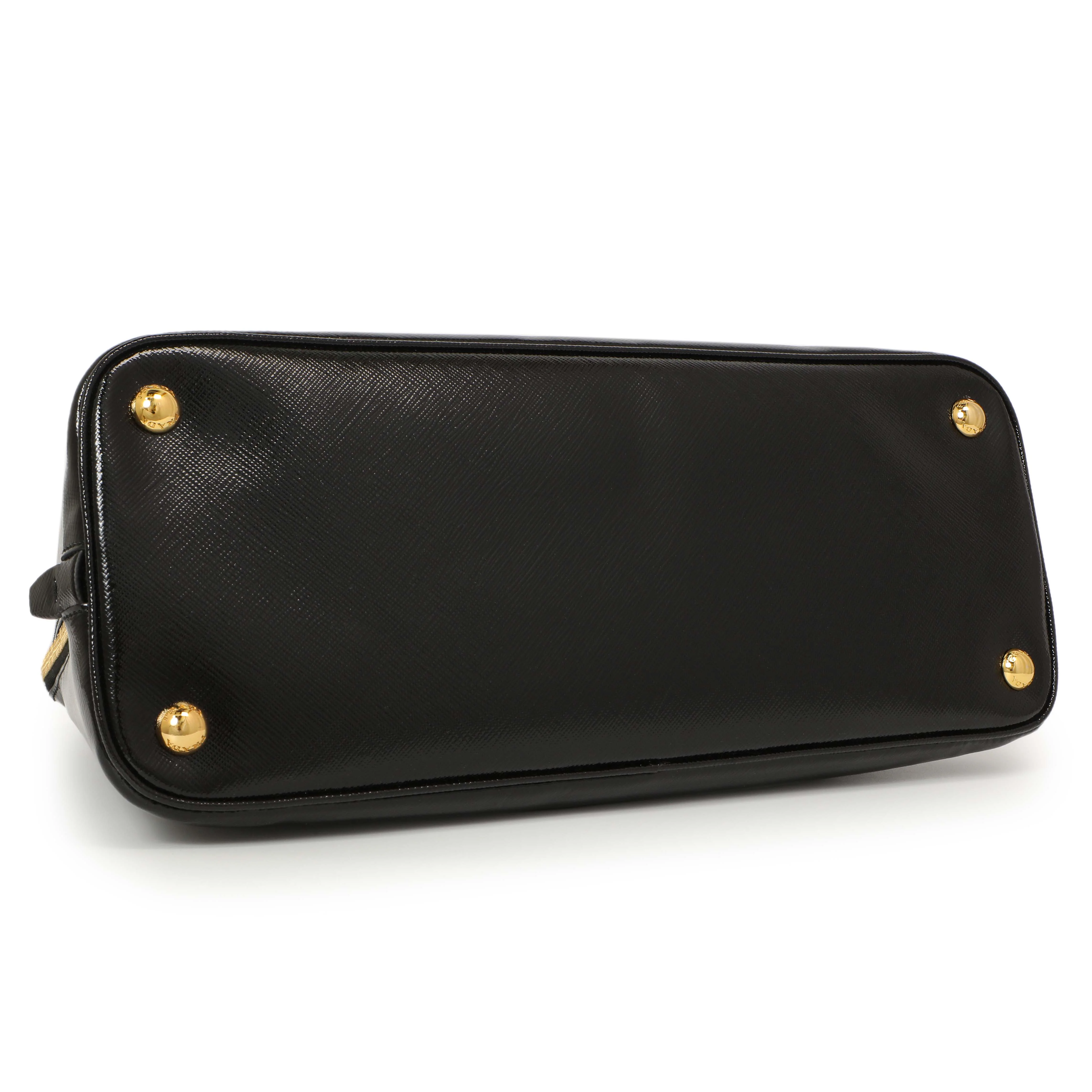 Prada Black Saffiano Vernice Promenade Tote - Image 3