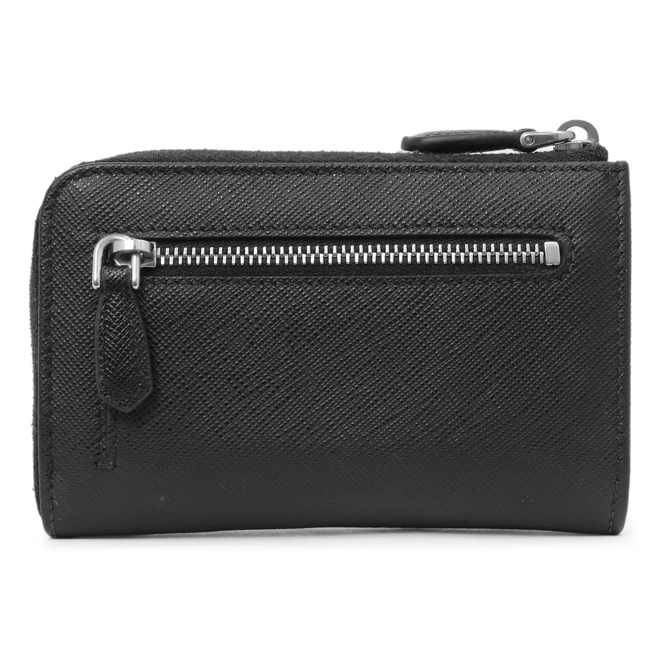 Prada Black Saffiano Zip Card Holder - Image 2