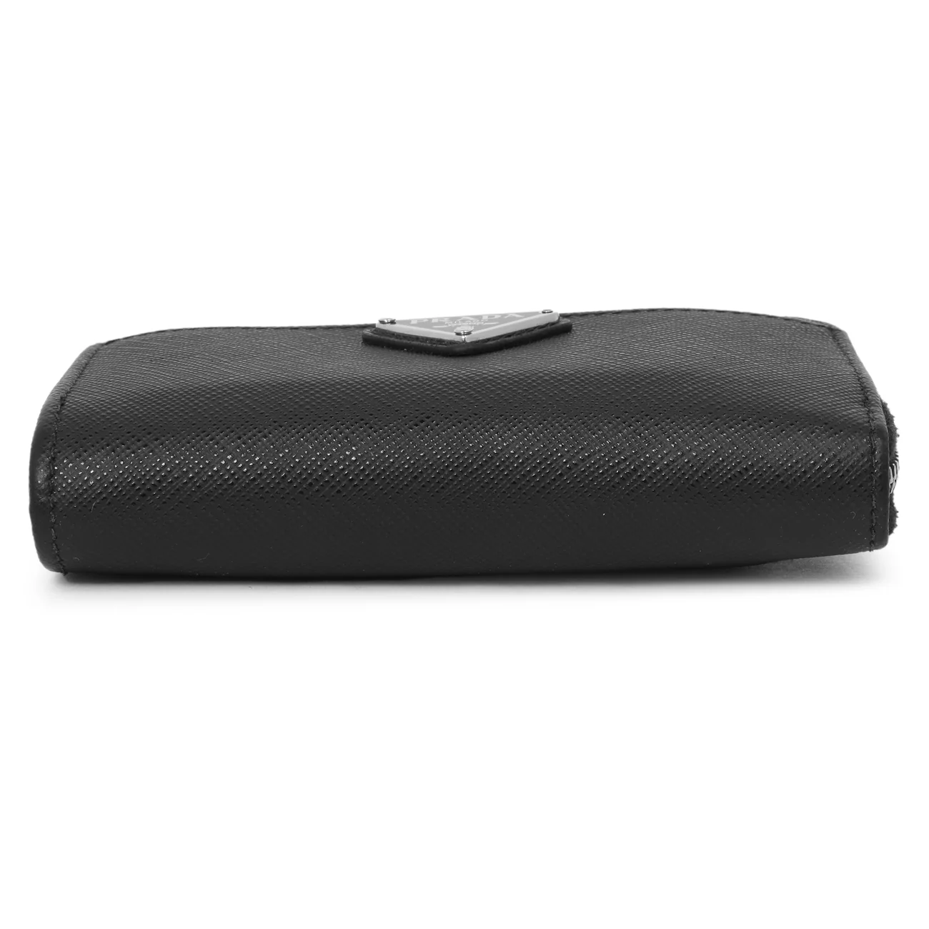 Prada Black Saffiano Zip Card Holder - Image 3