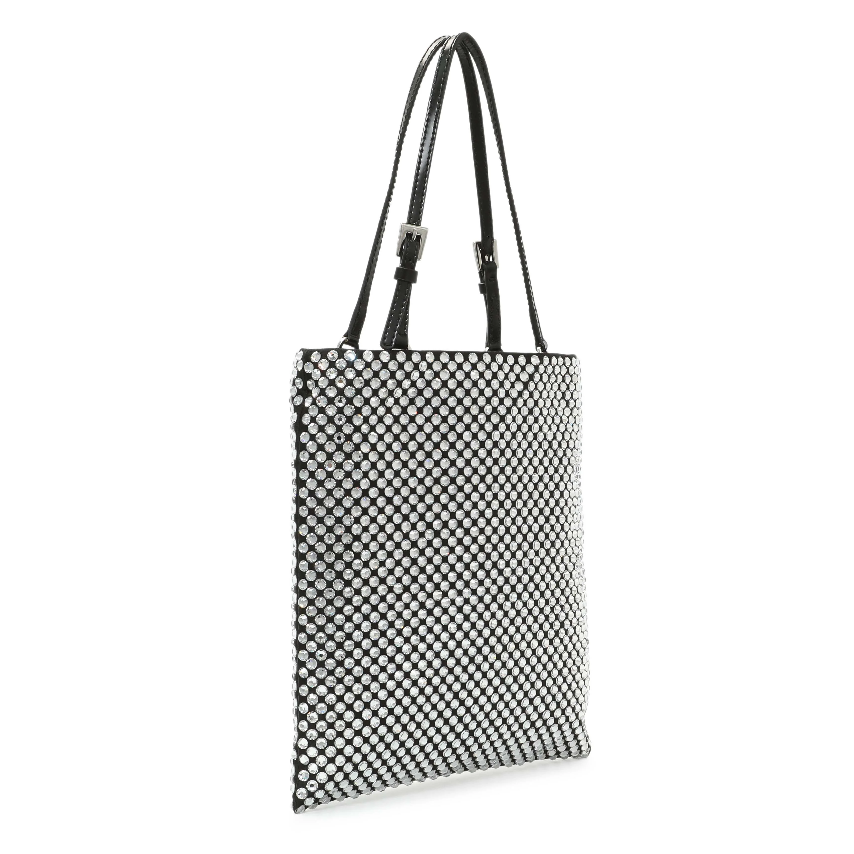 Prada Black Satin Crystal Embellished Mini Tote - Image 2