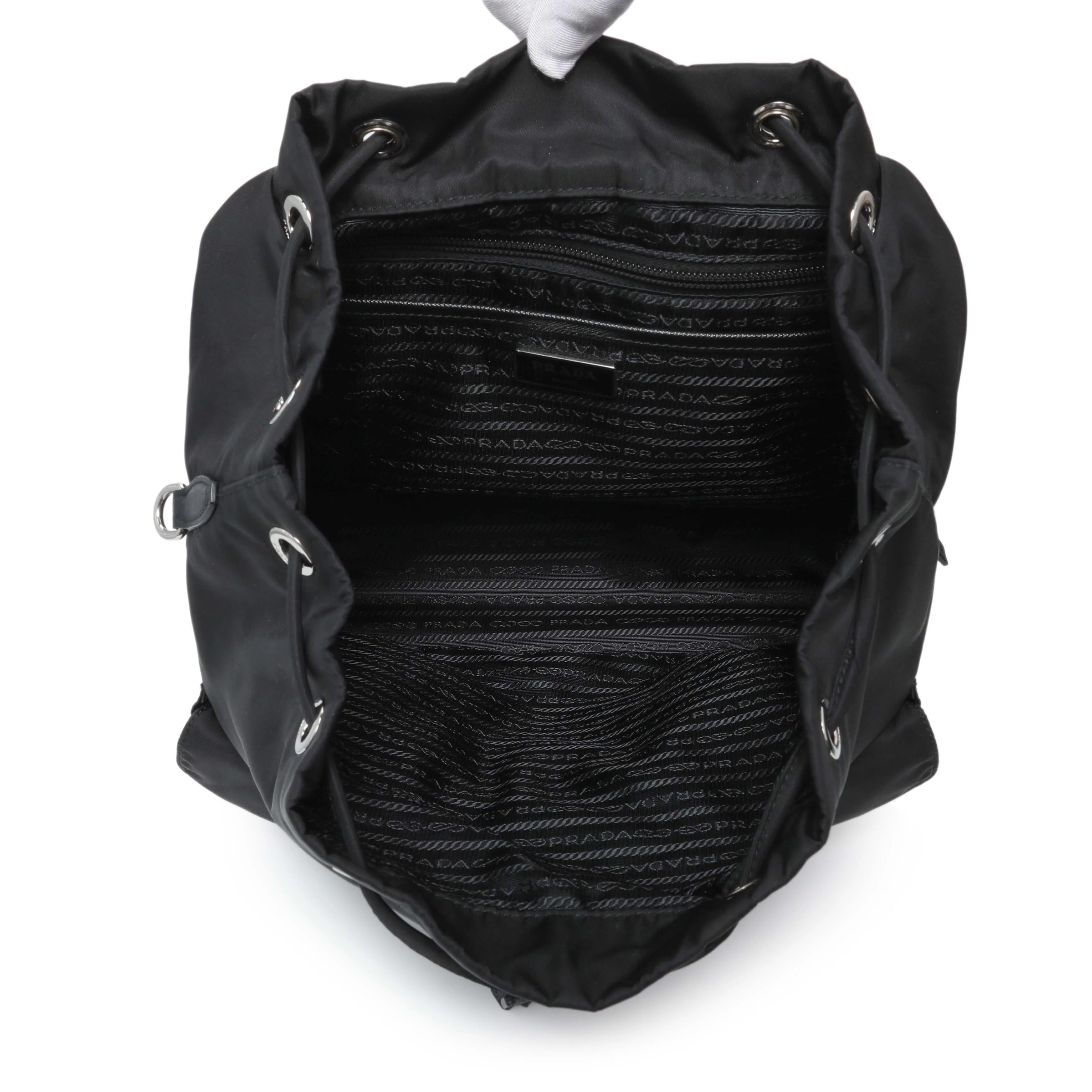 Prada Black Tessuto Nylon Medium Backpack - Image 8