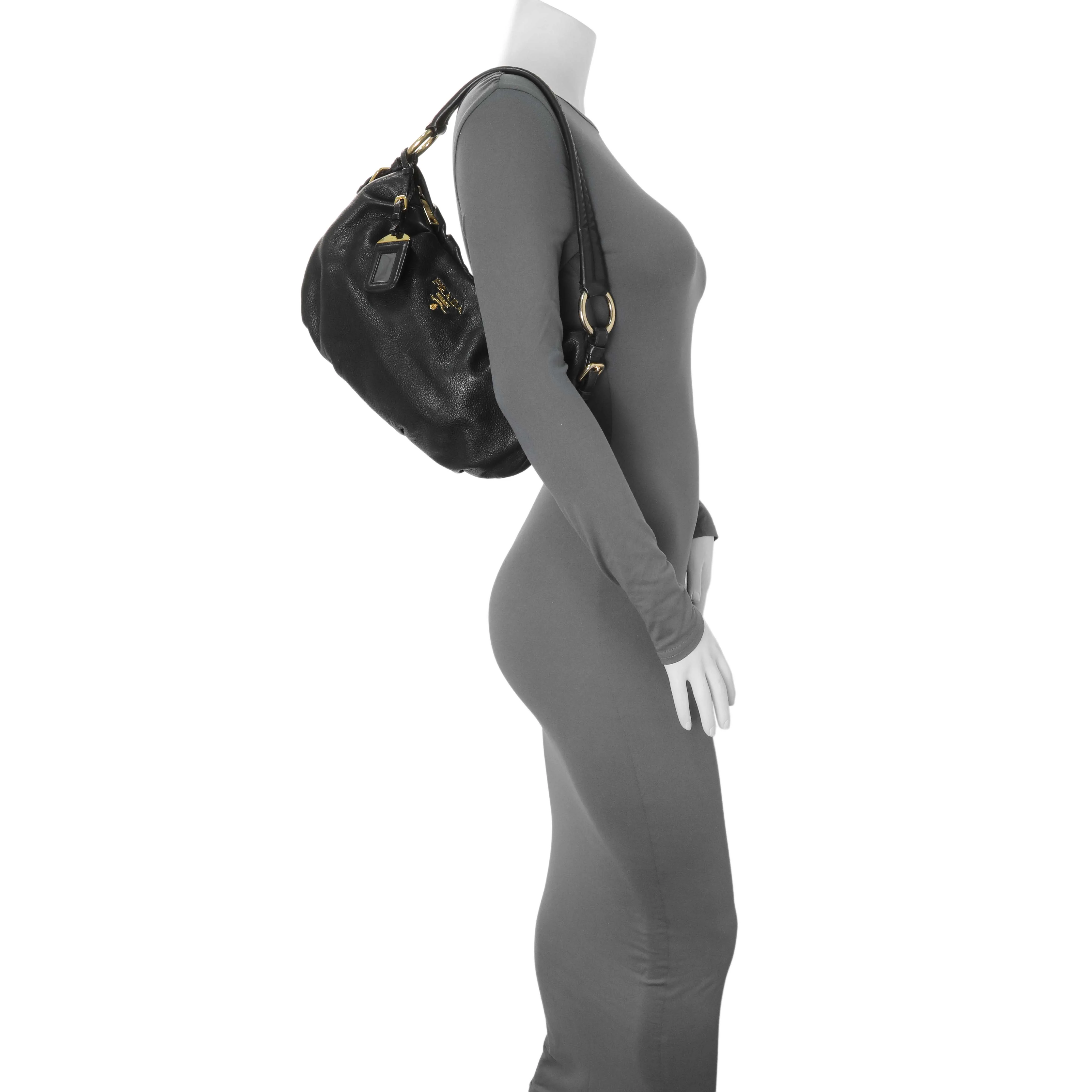 Prada Black Vitello Daino Shoulder Bag - Image 9