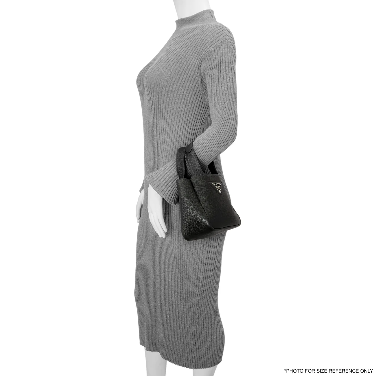 Prada Black Vitello Daino Soft Mini Dynamique Tote - Image 6