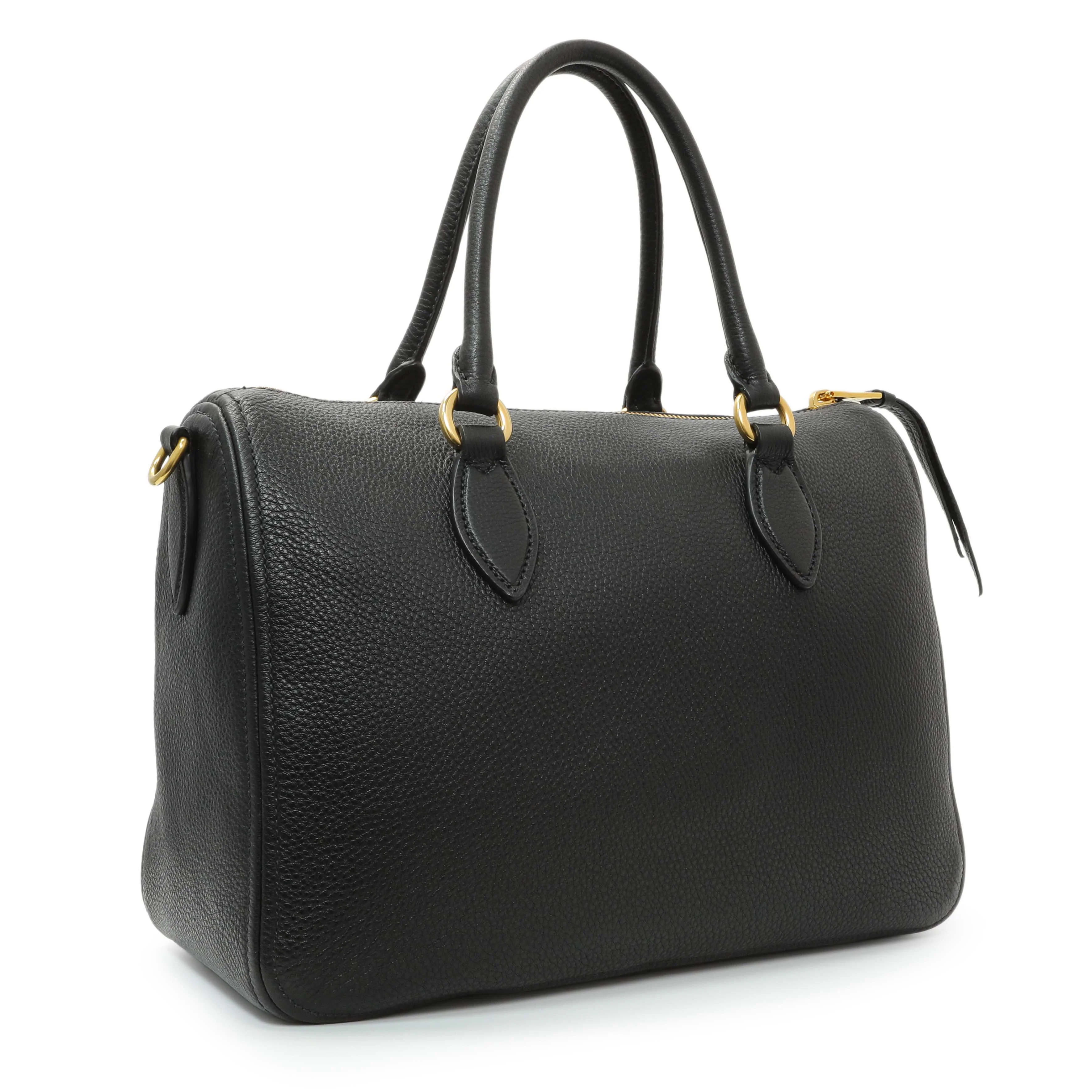 Prada Black Vitello Phenix Boston Bag - Image 2