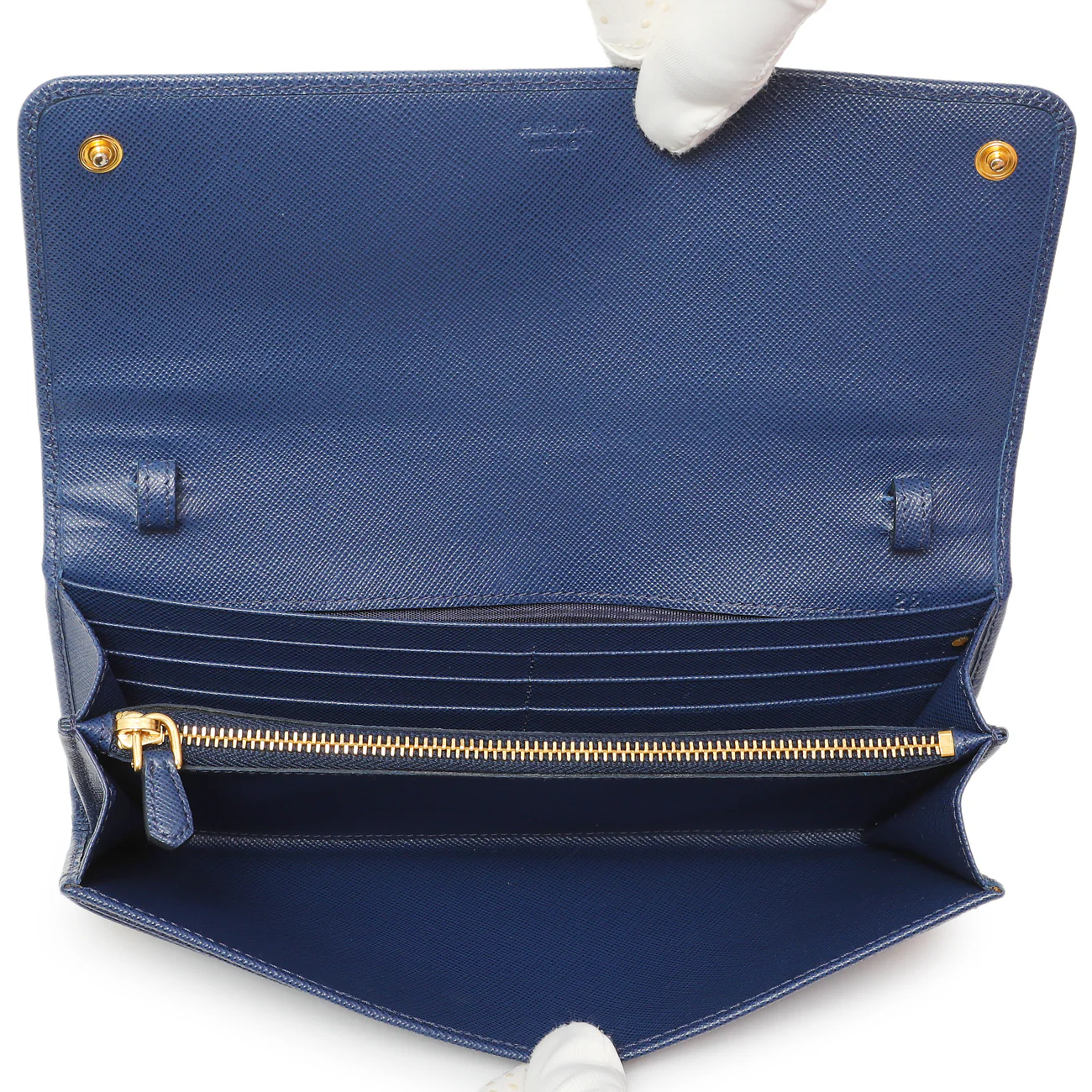 Prada Blue Saffiano Chain Wallet - Image 4