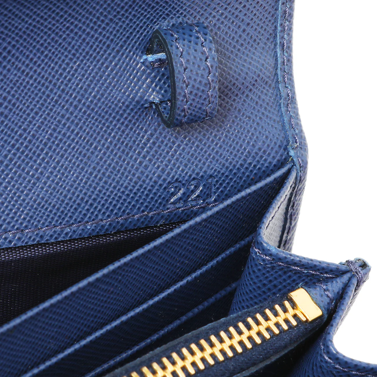 Prada Blue Saffiano Chain Wallet - Image 6