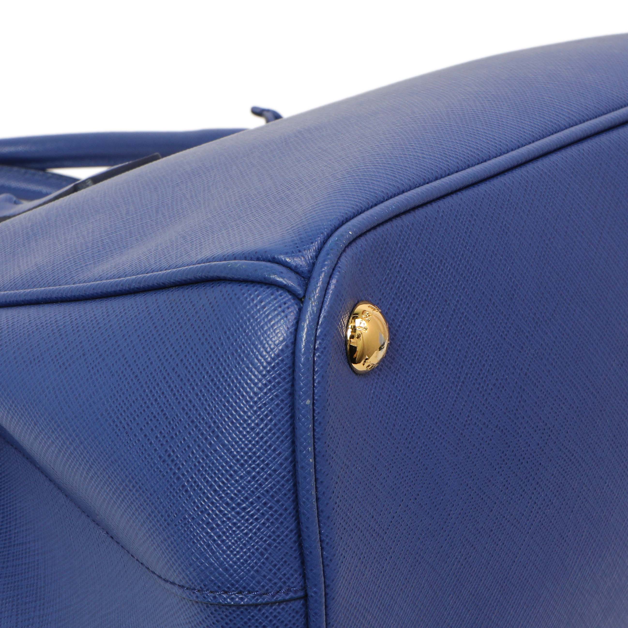Prada Blue Saffiano Small Galleria Double Zip Tote - Image 4