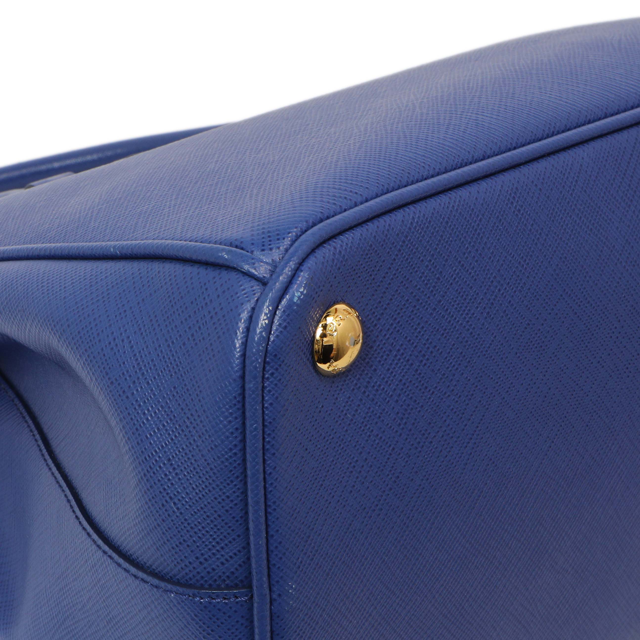 Prada Blue Saffiano Small Galleria Double Zip Tote - Image 6