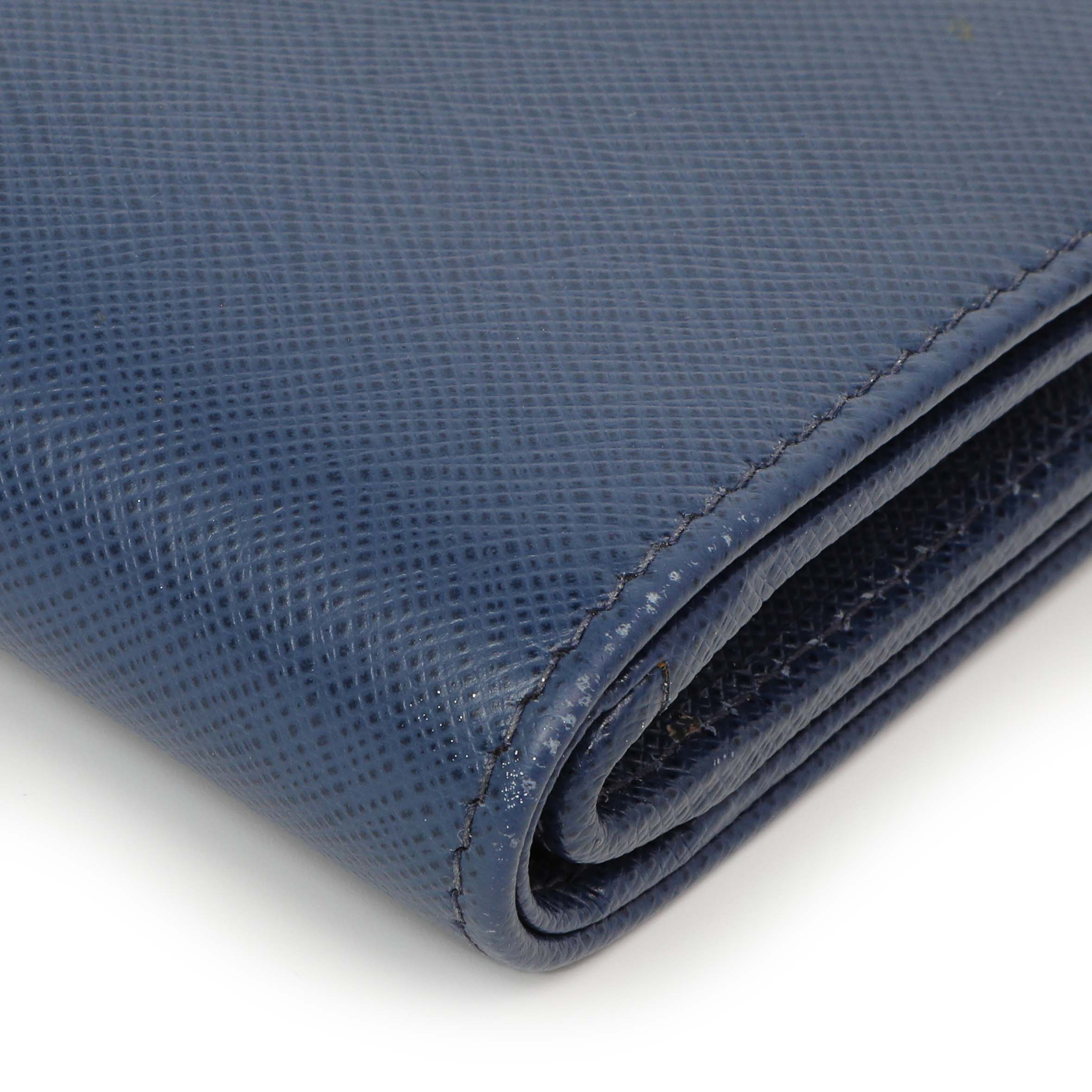 Prada Blue Saffiano Small Wallet - Image 11