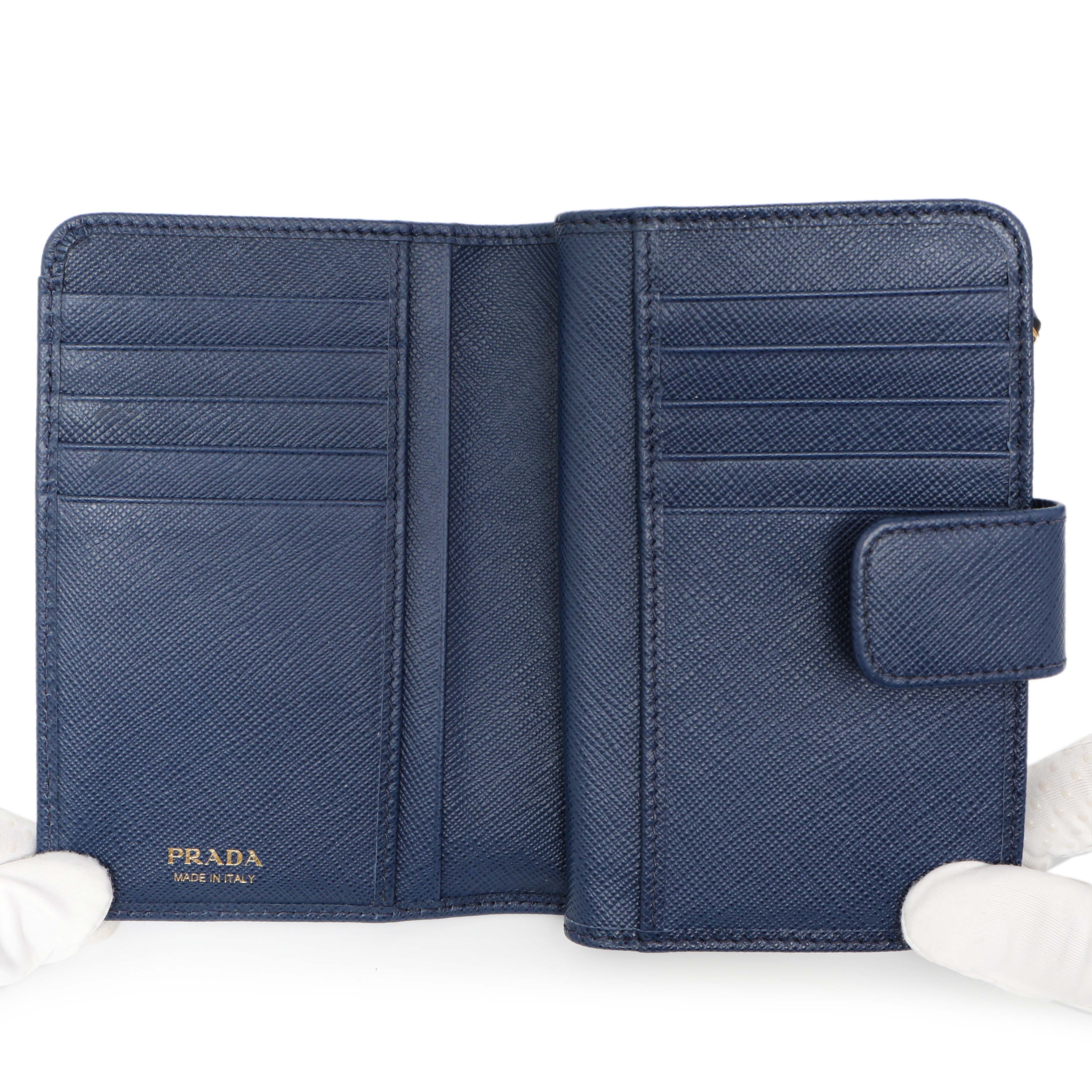 Prada Blue Saffiano Small Wallet - Image 12