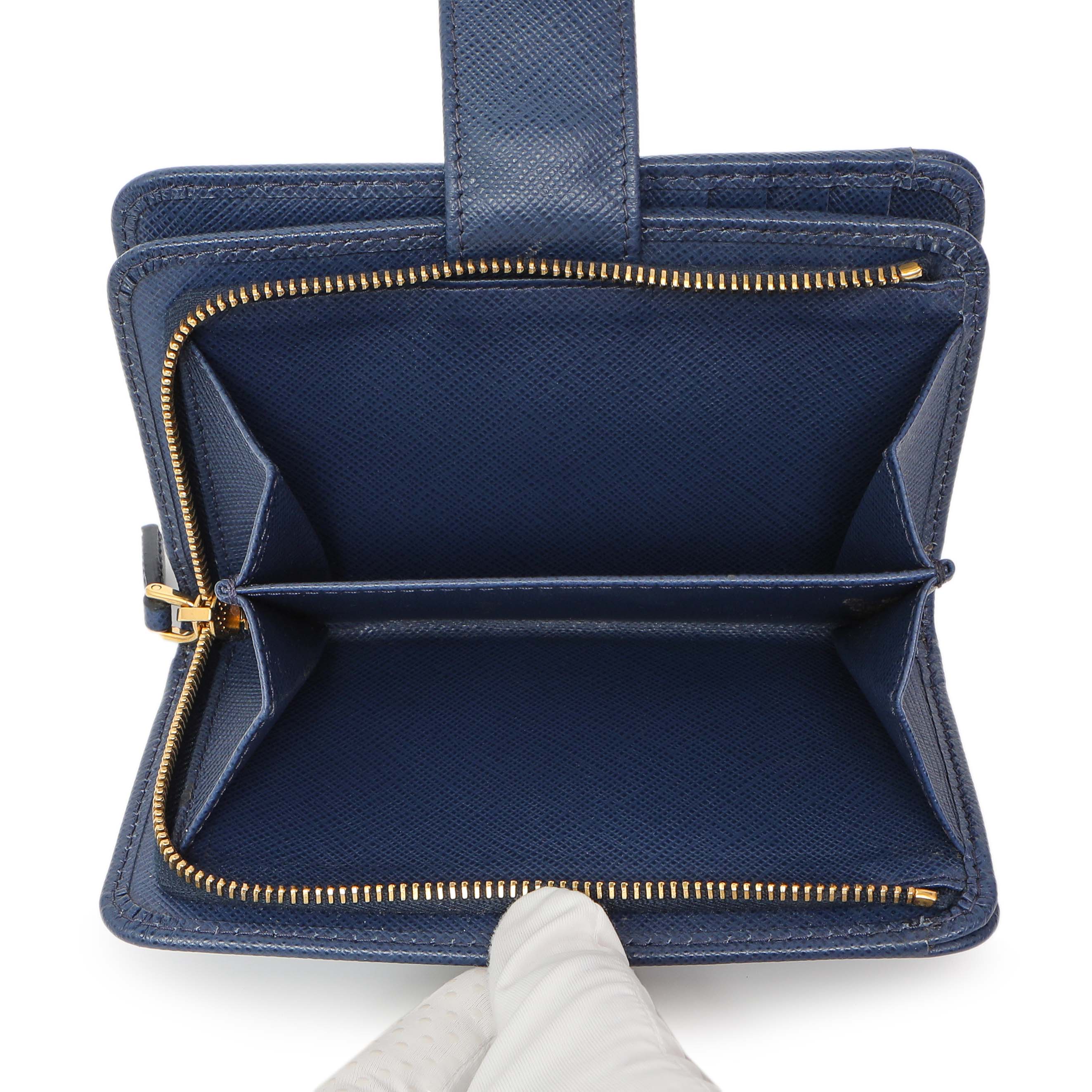 Prada Blue Saffiano Small Wallet - Image 13