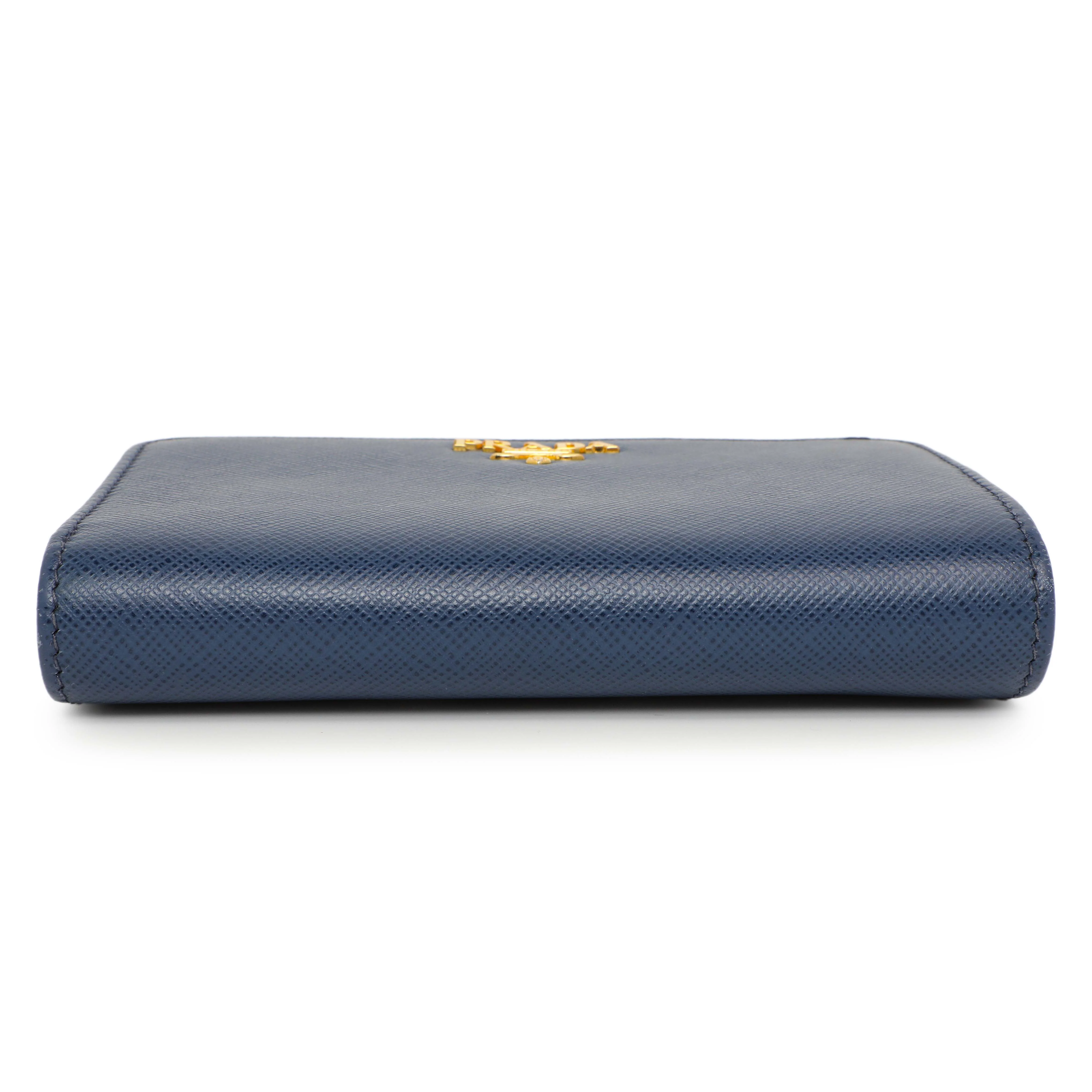 Prada Blue Saffiano Small Wallet - Image 3