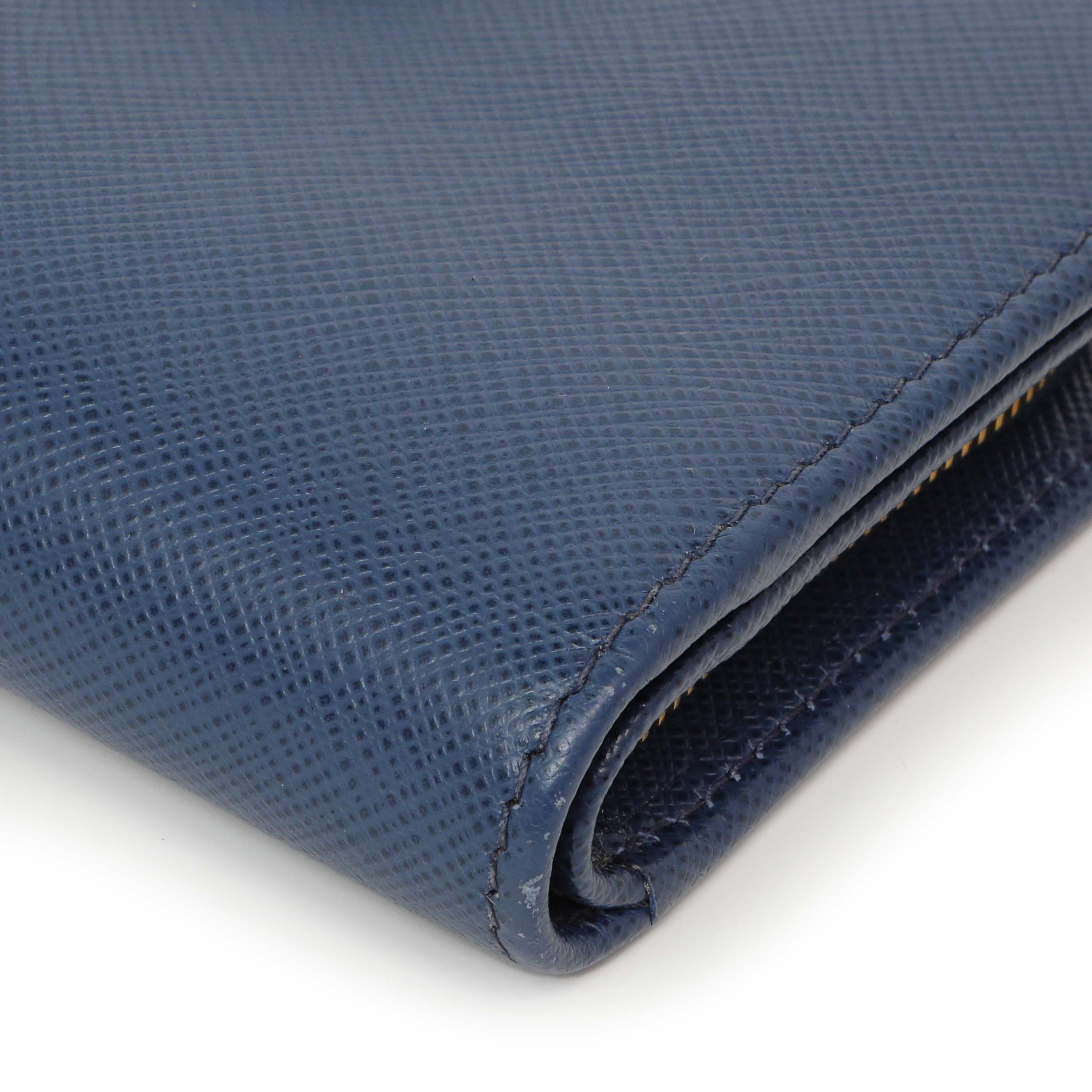 Prada Blue Saffiano Small Wallet - Image 7