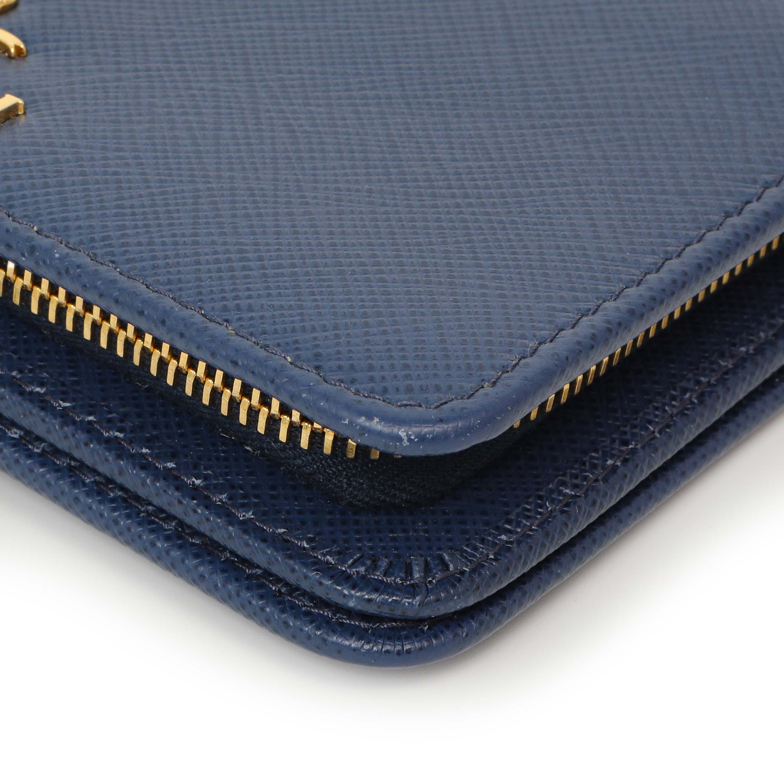Prada Blue Saffiano Small Wallet - Image 9