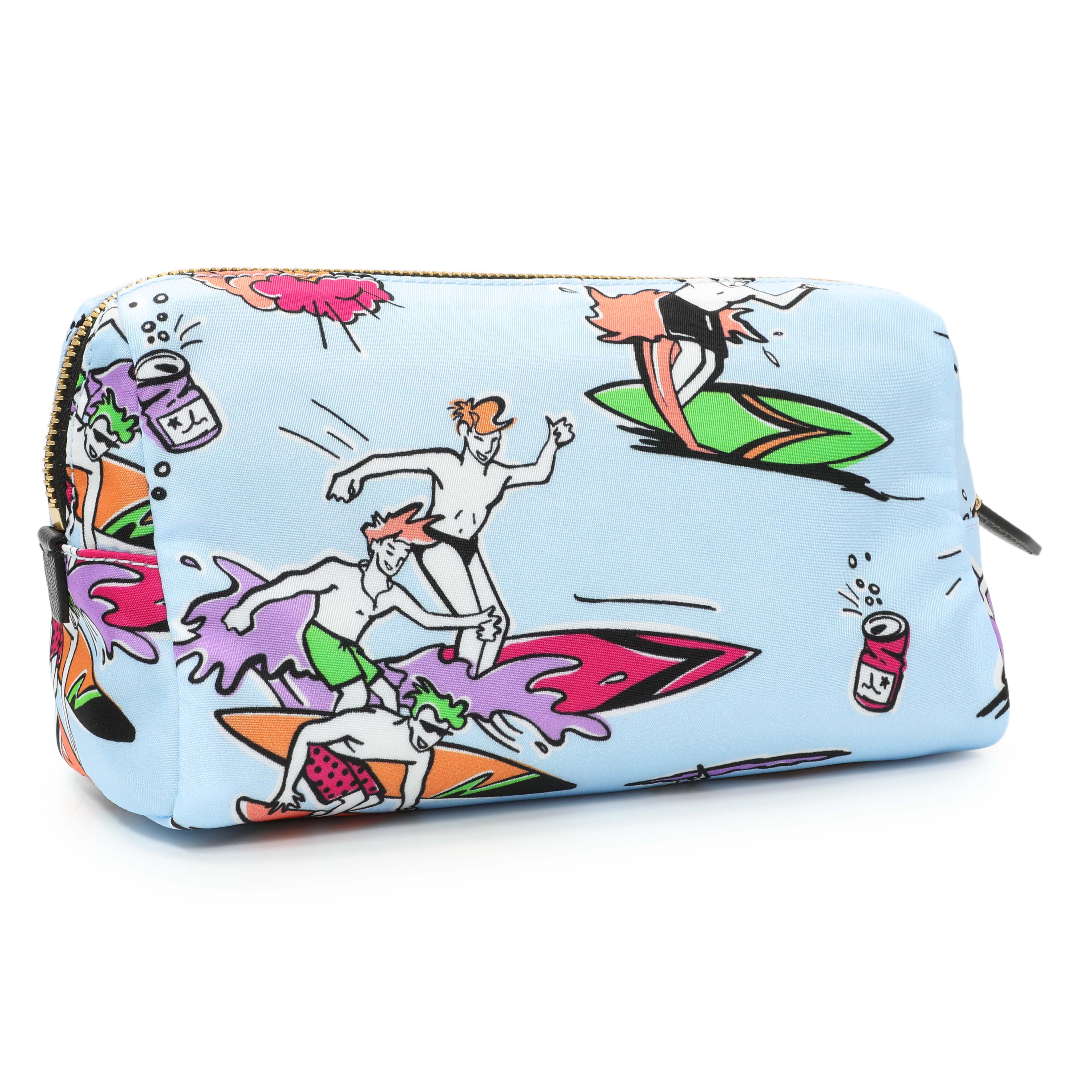 Prada Blue Tessuto Stampato Nylon Saffiano Surf Print Wrist Pouch - Image 2