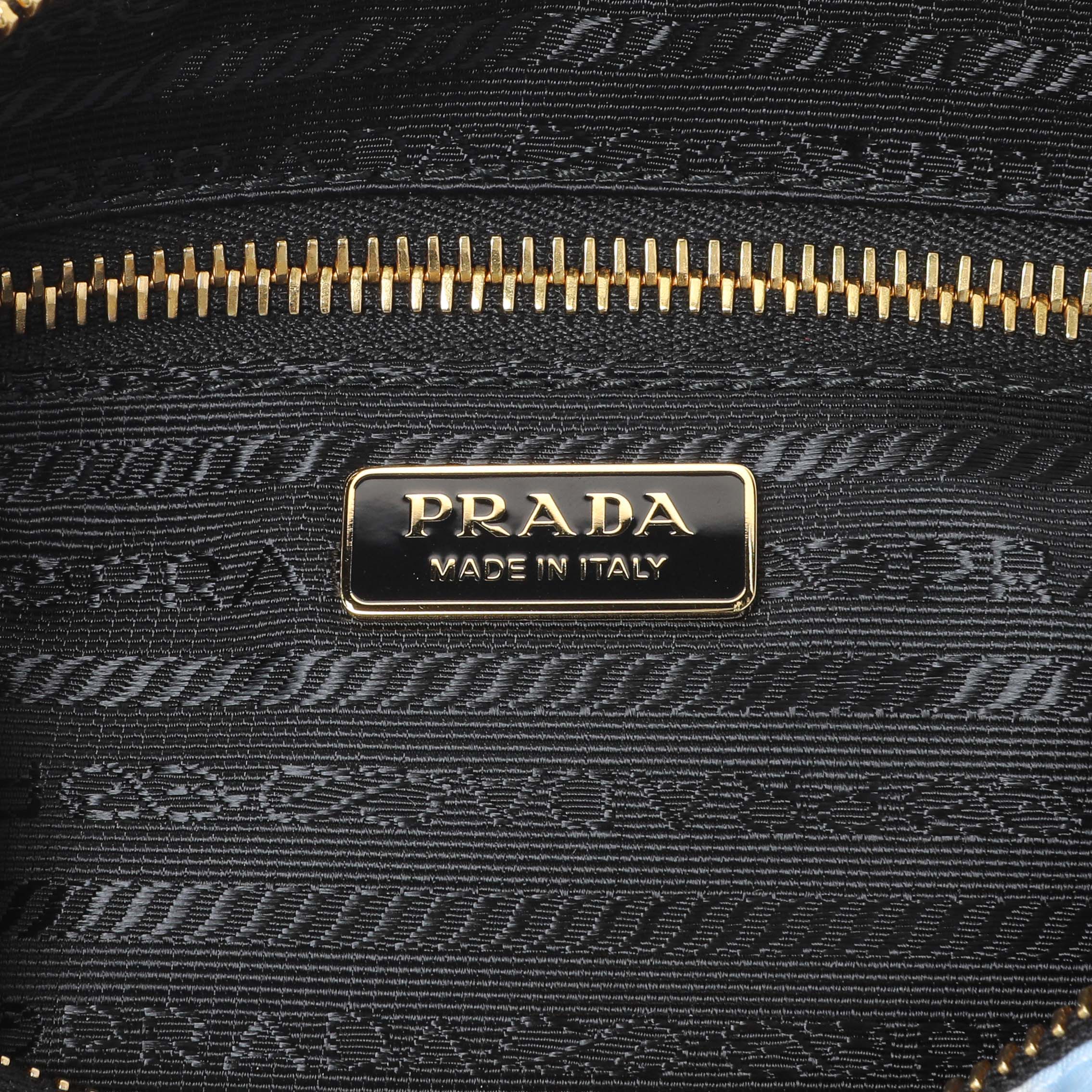 Prada Blue Tessuto Stampato Nylon Saffiano Surf Print Wrist Pouch - Image 5