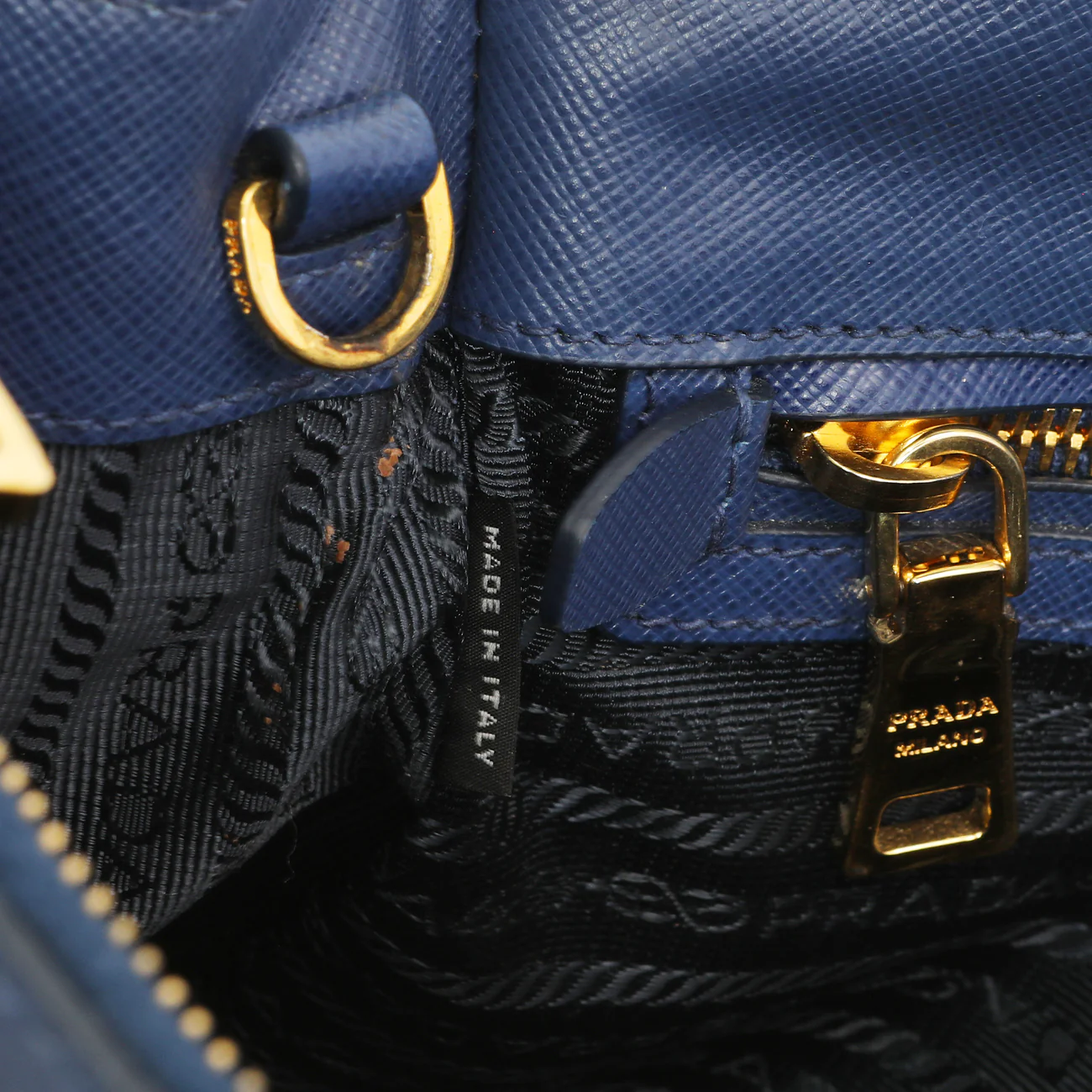Prada Bluette Saffiano Small Galleria Double Zip Tote - Image 10