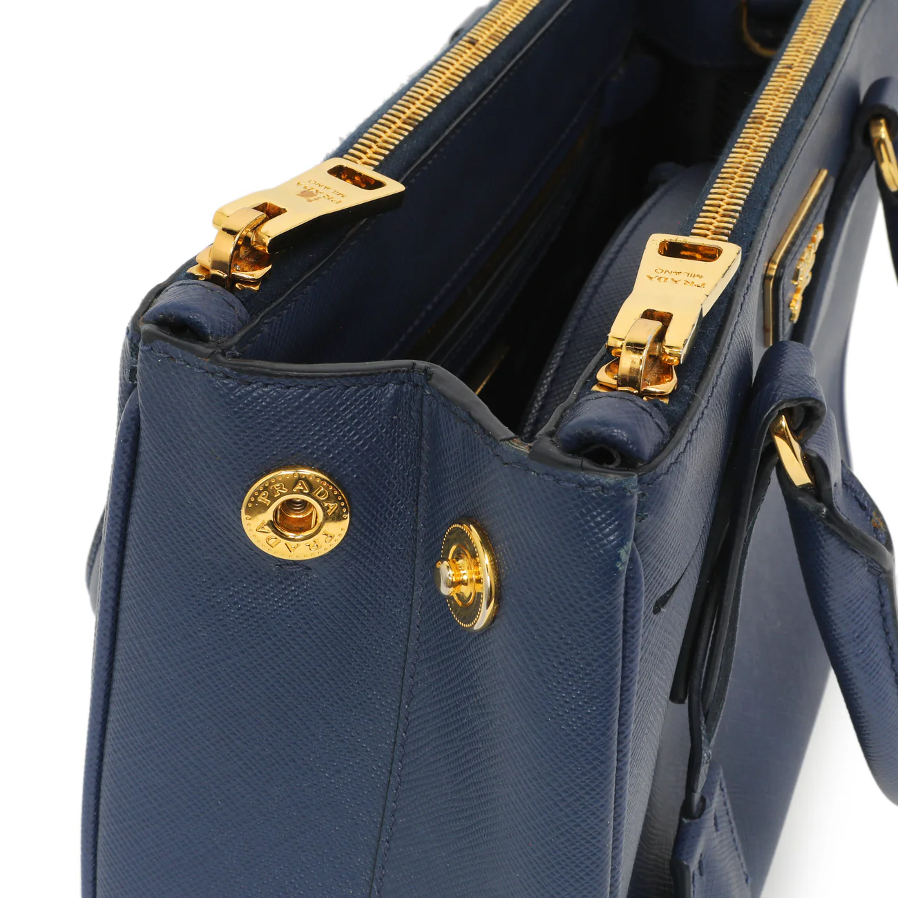Prada Bluette Saffiano Small Galleria Double Zip Tote - Image 11