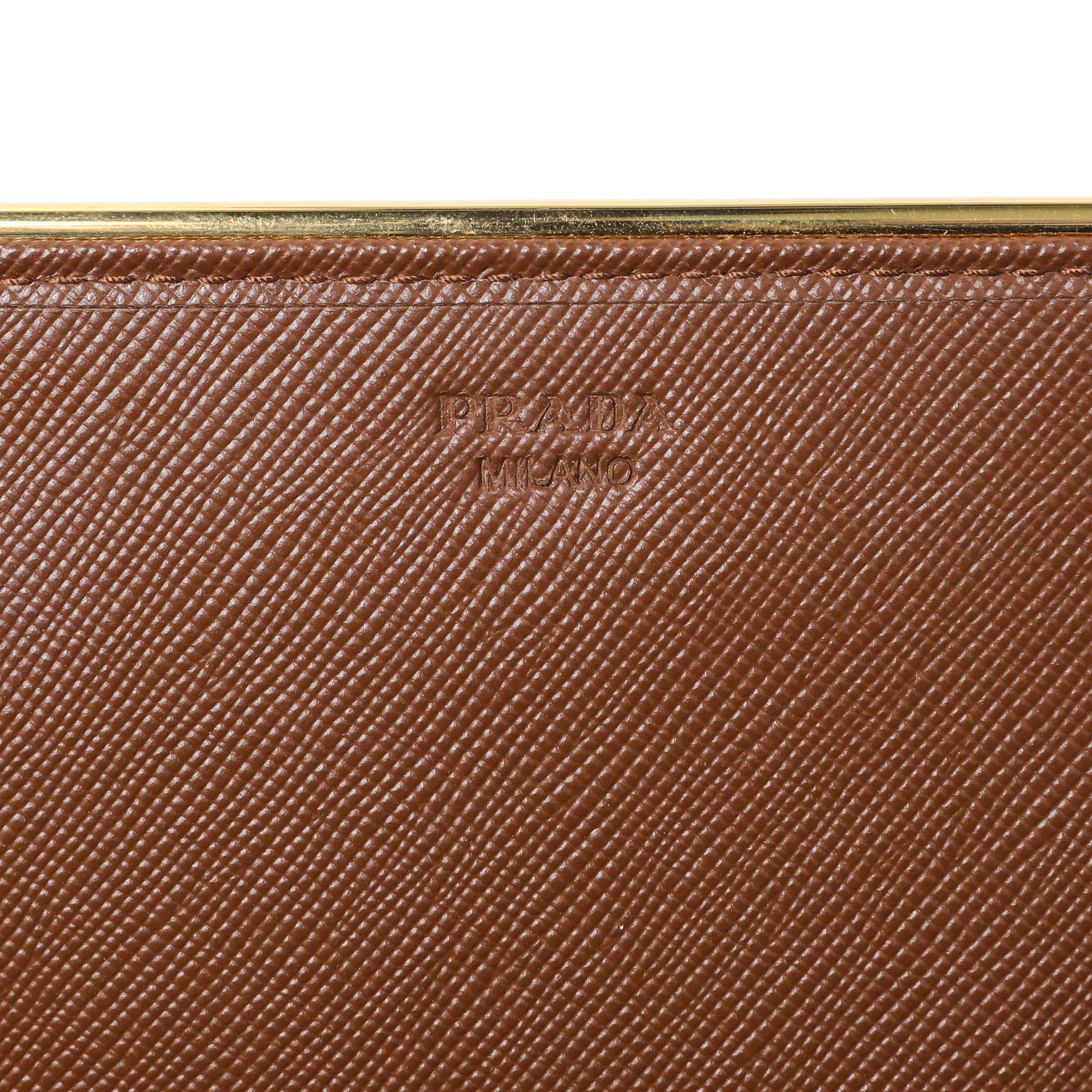 Prada Brown Saffiano Continental Flap Wallet - Image 5