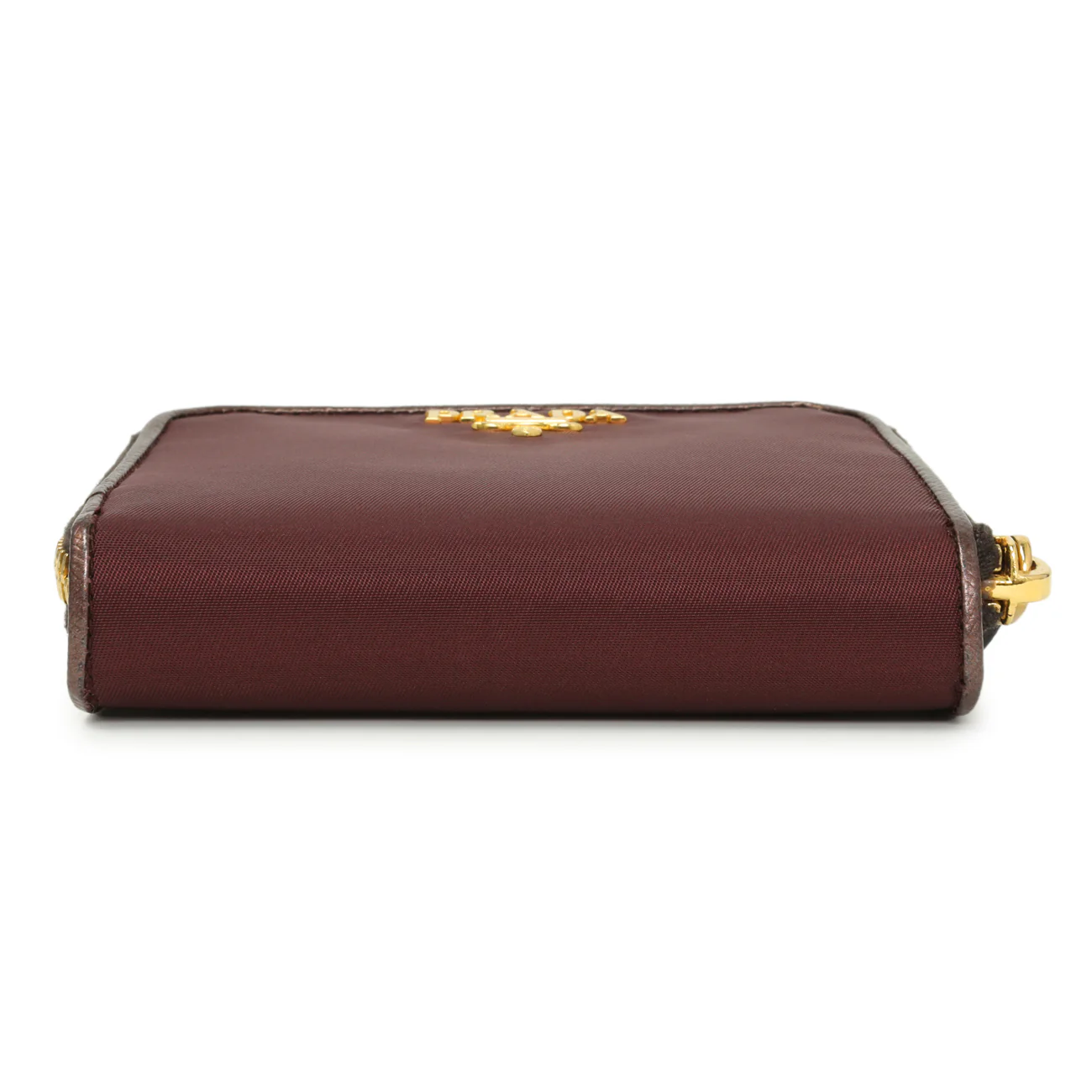 Prada Burgundy Nylon Compact Wallet - Image 3