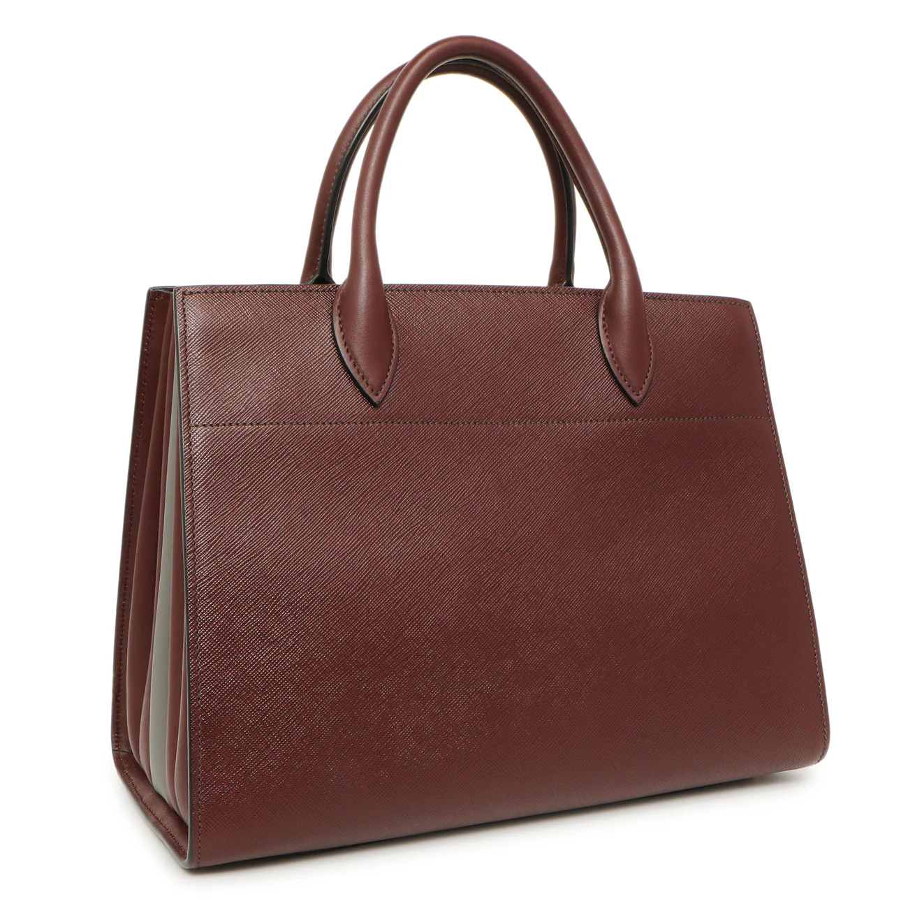 Prada Burgundy Saffiano City Calfskin Bibliotheque Top Handle - Image 2