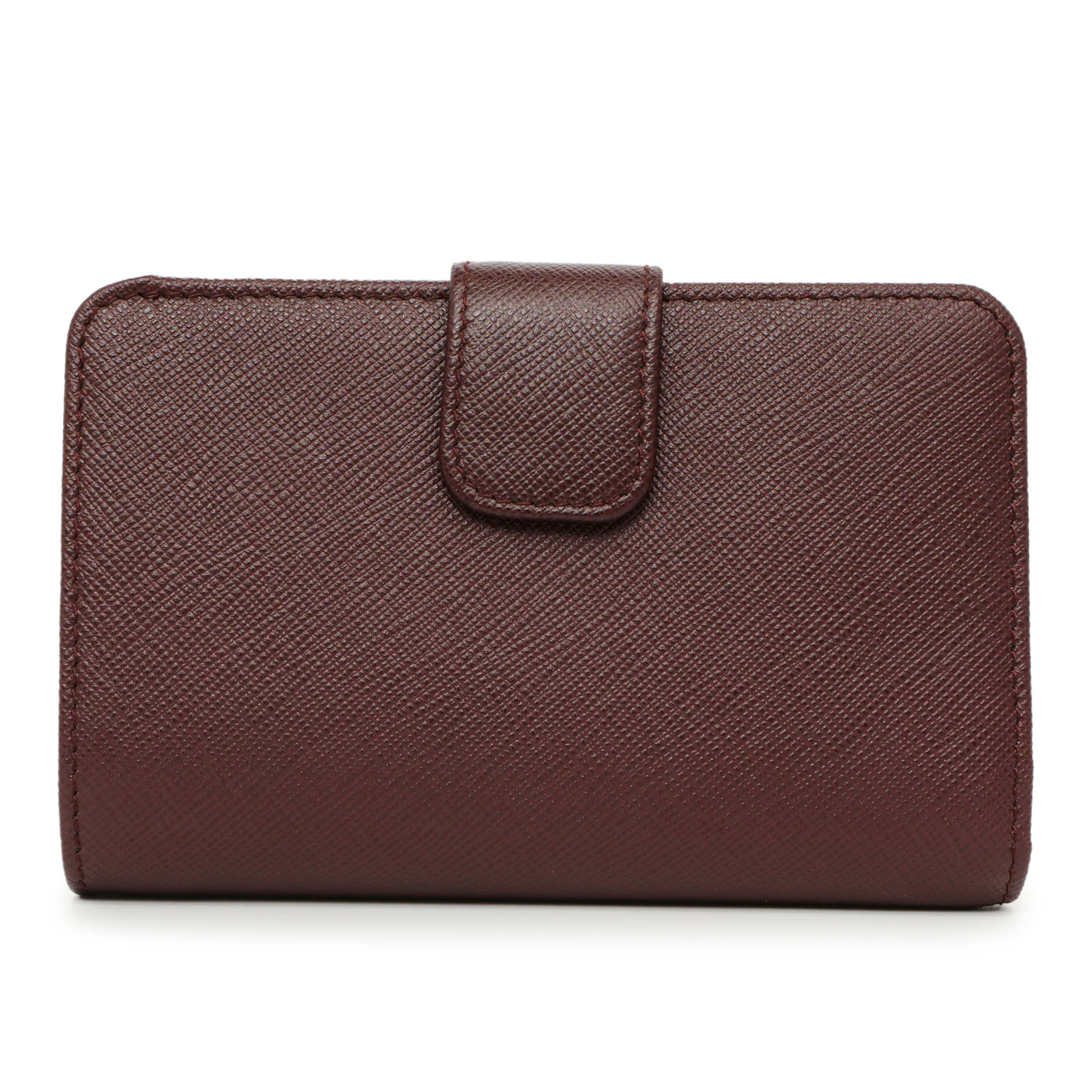 Prada Burgundy Saffiano Compact Wallet - Image 2