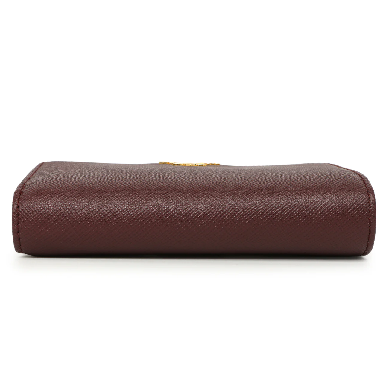 Prada Burgundy Saffiano Compact Wallet - Image 3
