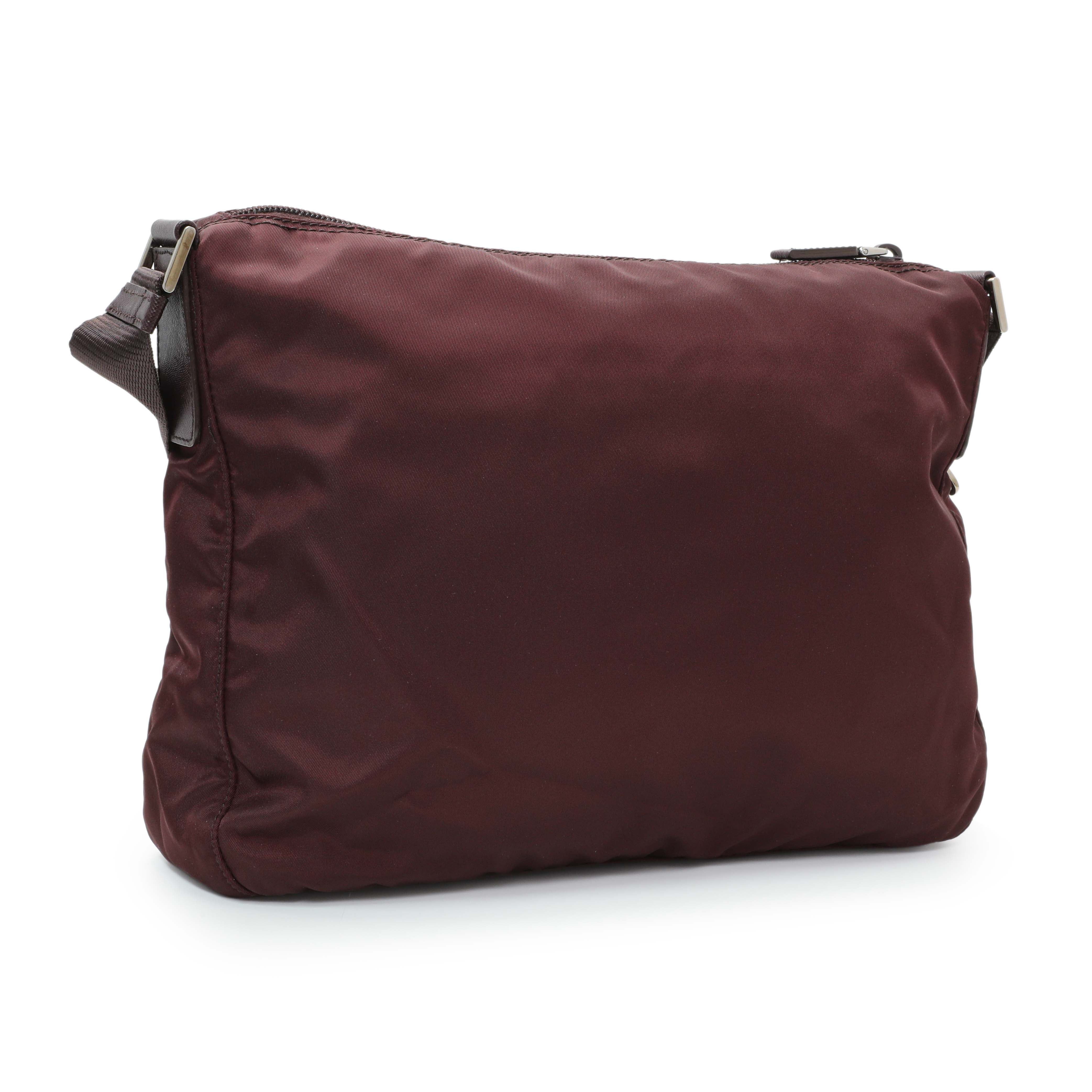 Prada Burgundy Tessuto Nylon Messenger Bag - Image 2