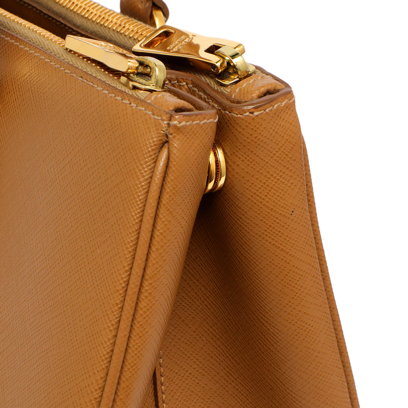Prada Caramel Saffiano Medium Galleria Double Zip Tote - Image 10