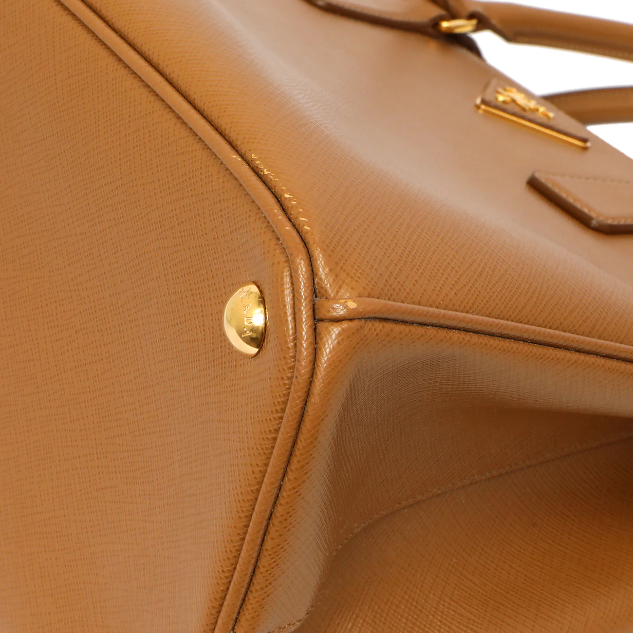 Prada Caramel Saffiano Medium Galleria Double Zip Tote - Image 5