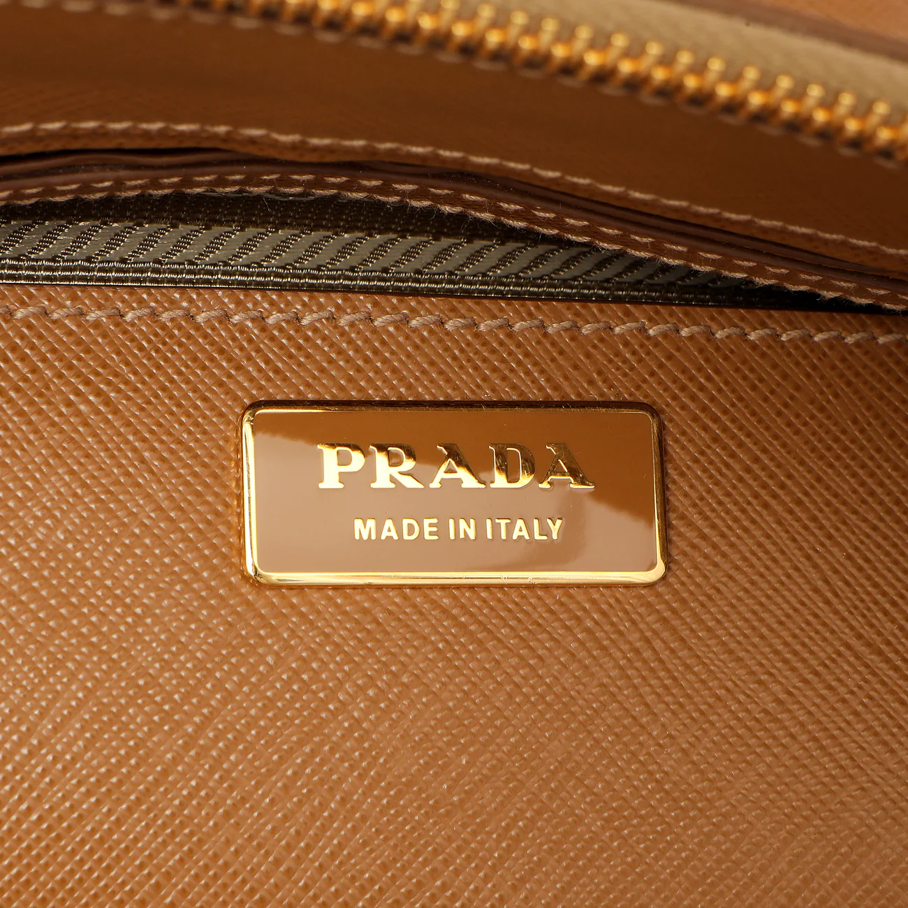Prada Caramel Saffiano Medium Galleria Double Zip Tote - Image 9