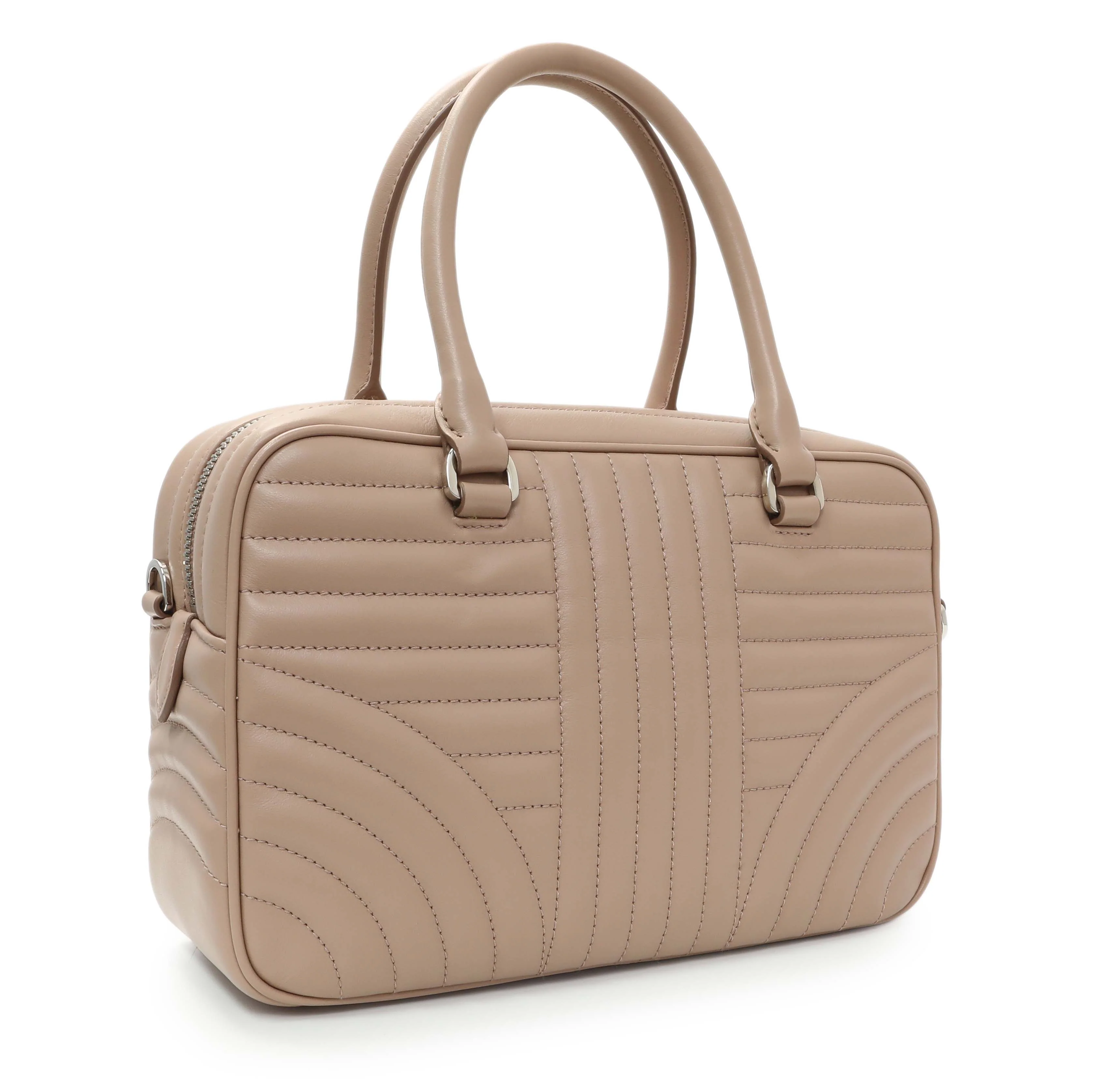 Prada Cipria Soft Calfskin Impunture Diagramme Top Handle Crossbody Bag - Image 2
