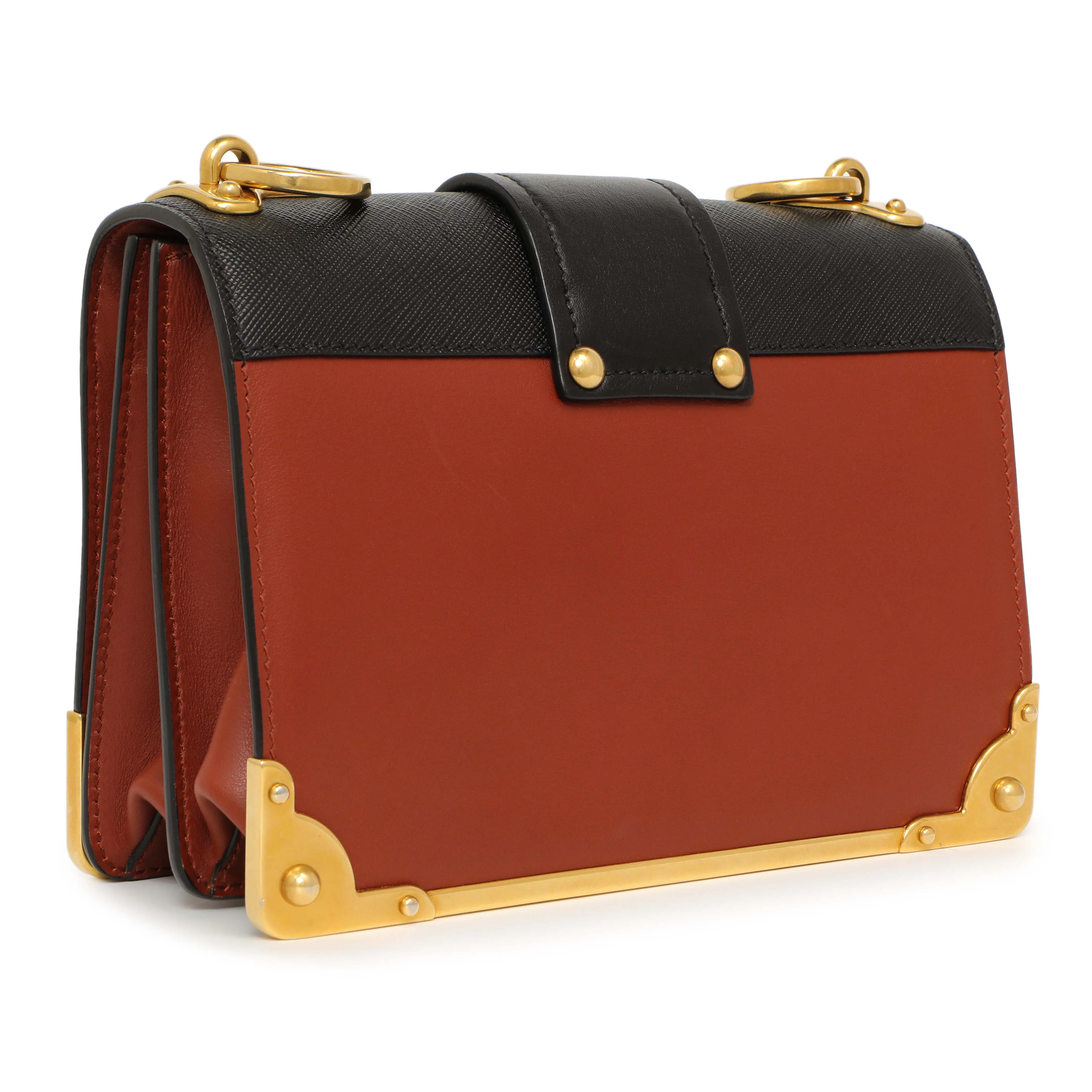 Prada Cotto Nero City Calf Saffiano Cahier Bag - Image 3